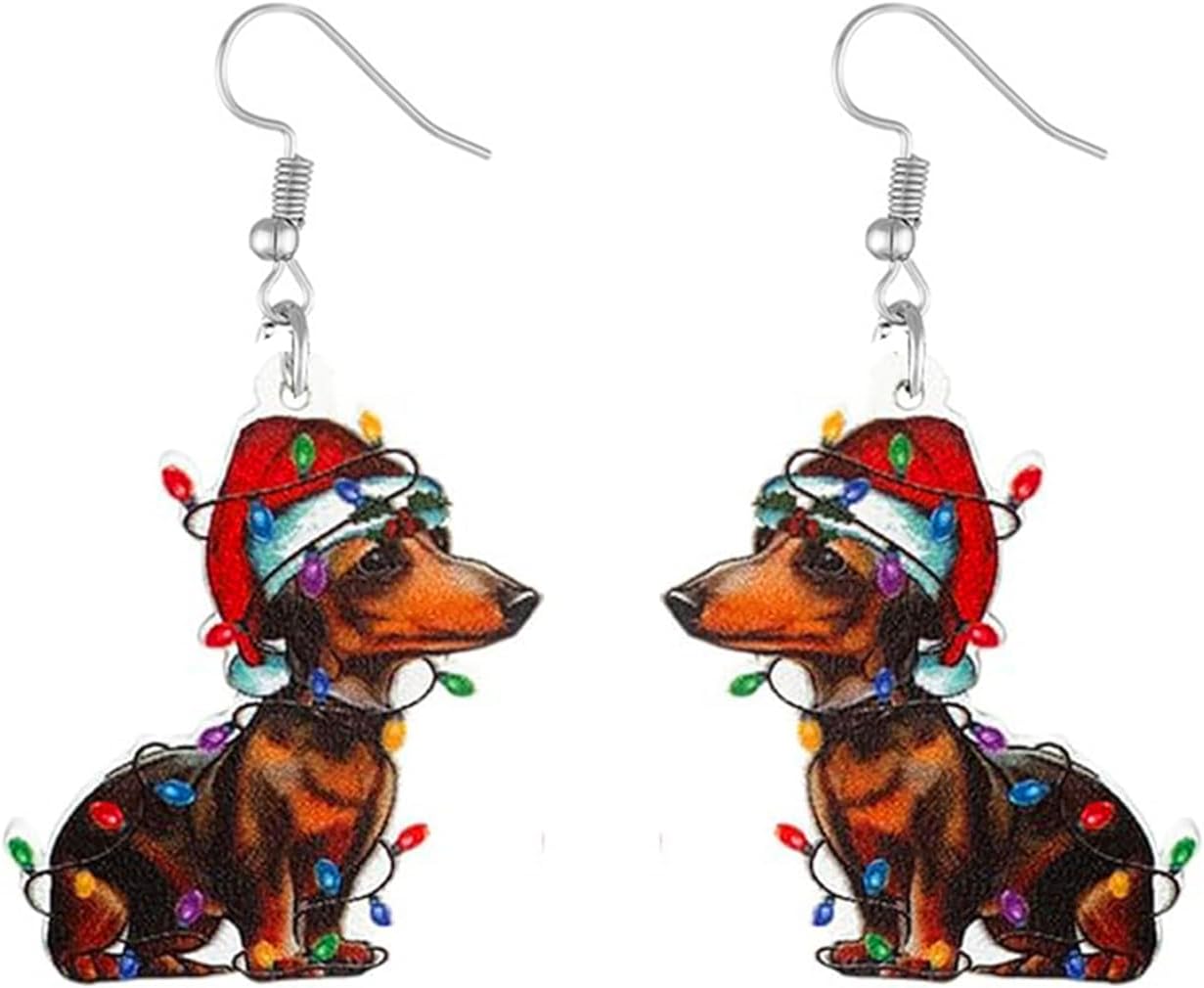 Christmas Earrings For Women Cute Colorful Acrylic Christmas Santa Claus HO HO HO Tree Gingerbread Man Dangle Drop Holiday Earrings Decoration Christmas Jewelry Gifts - 我的商店我的商店我的商店