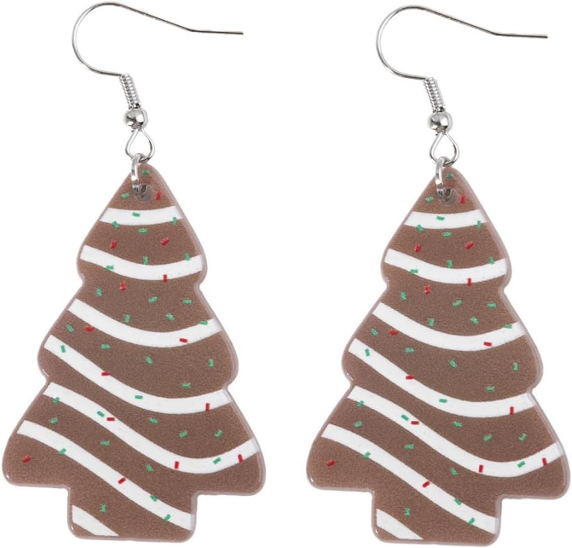 Christmas Earrings For Women Cute Colorful Acrylic Christmas Santa Claus HO HO HO Tree Gingerbread Man Dangle Drop Holiday Earrings Decoration Christmas Jewelry Gifts - 我的商店我的商店我的商店