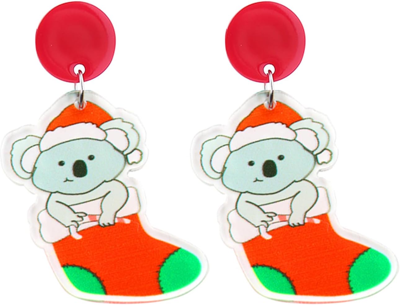 Christmas Earrings For Women Cute Colorful Acrylic Christmas Santa Claus HO HO HO Tree Gingerbread Man Dangle Drop Holiday Earrings Decoration Christmas Jewelry Gifts - 我的商店我的商店我的商店