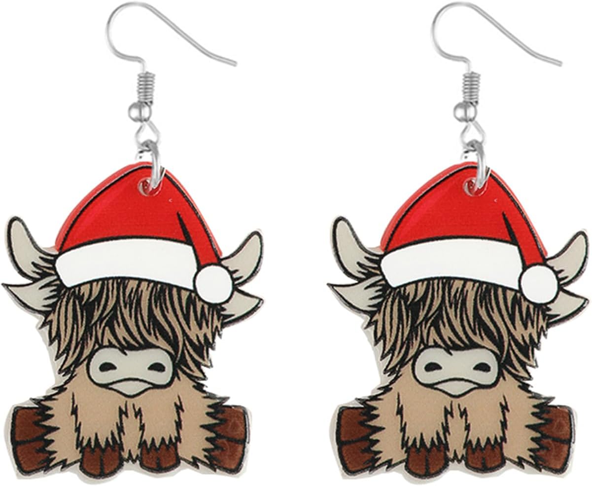 Christmas Earrings For Women Cute Colorful Acrylic Christmas Santa Claus HO HO HO Tree Gingerbread Man Dangle Drop Holiday Earrings Decoration Christmas Jewelry Gifts - 我的商店我的商店我的商店