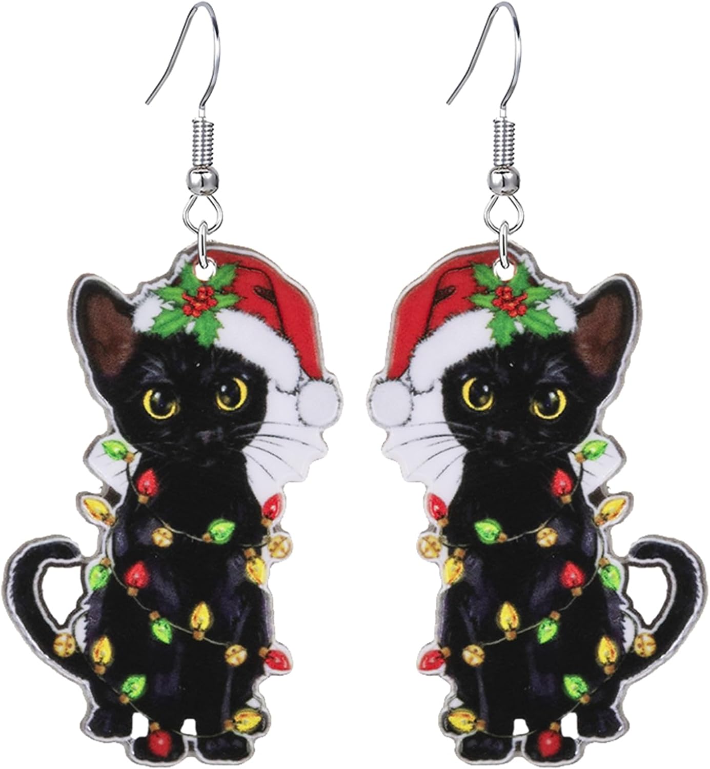 Christmas Earrings for Women Cute Colorful Acrylic Christmas Santa Claus Tree Gingerbread Man Dangle Drop Holiday Earrings Decoration Christmas Jewelry Gifts - QIAO Crystal我的商店QIAO Crystal