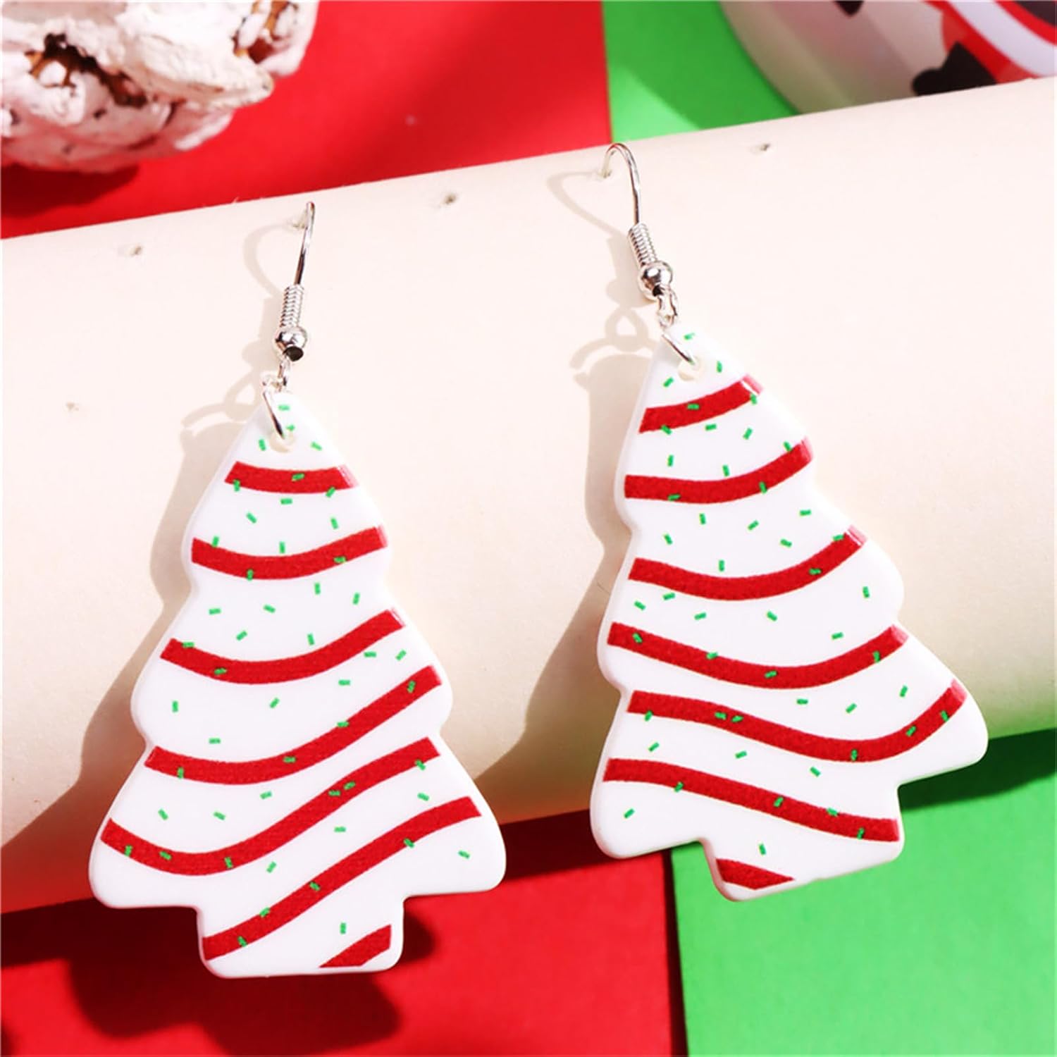 Christmas Earrings for Women Cute Colorful Acrylic Christmas Santa Claus Tree Gingerbread Man Dangle Drop Holiday Earrings Decoration Christmas Jewelry Gifts - QIAO Crystal我的商店QIAO Crystal
