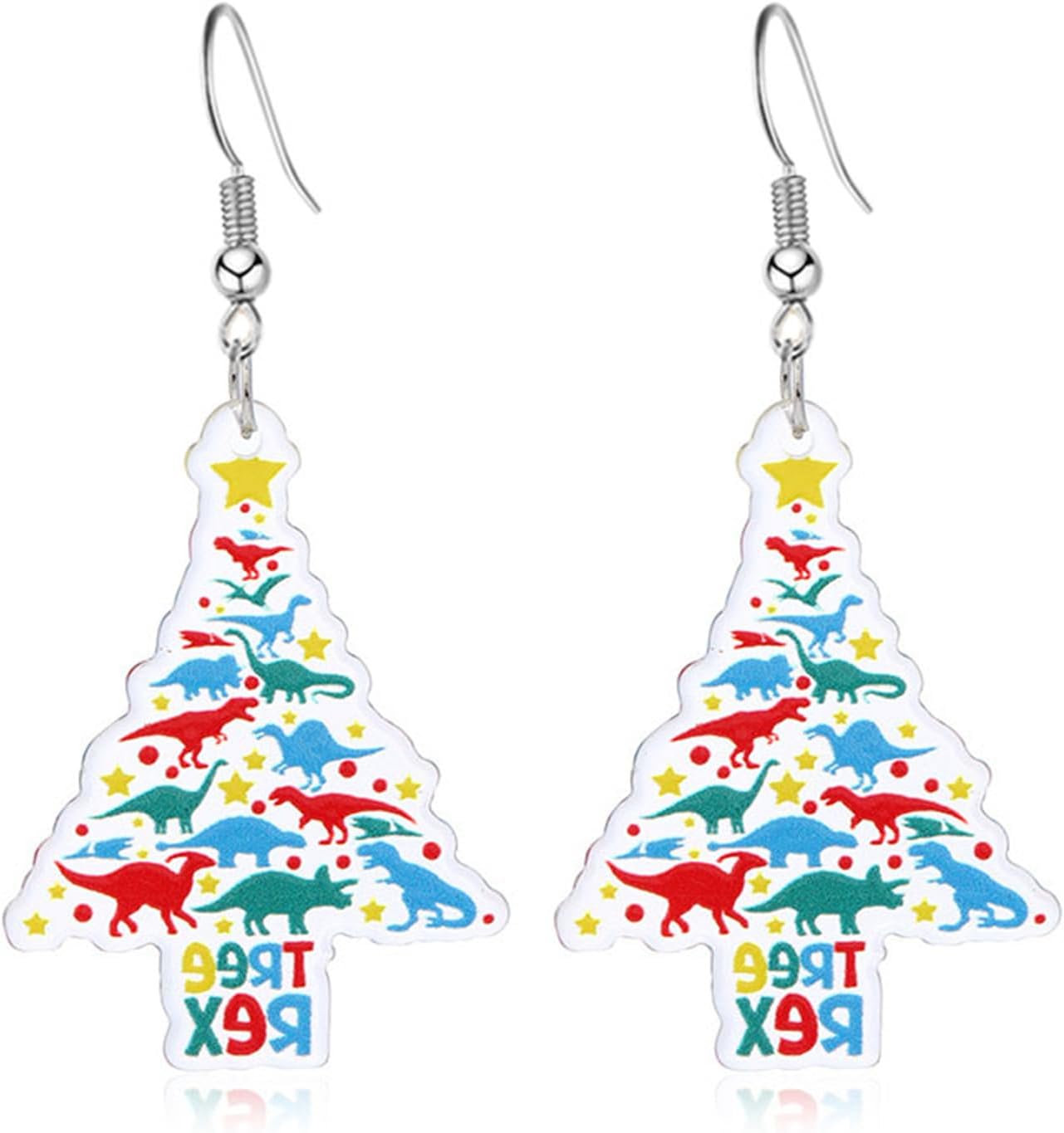 Christmas Earrings for Women Cute Fawn Charm Earrings Acrylic Fashion Christmas Tree Cat Dinosaur Funny Earrings Xmas Party Favors Decor Accessories - 我的商店我的商店我的商店