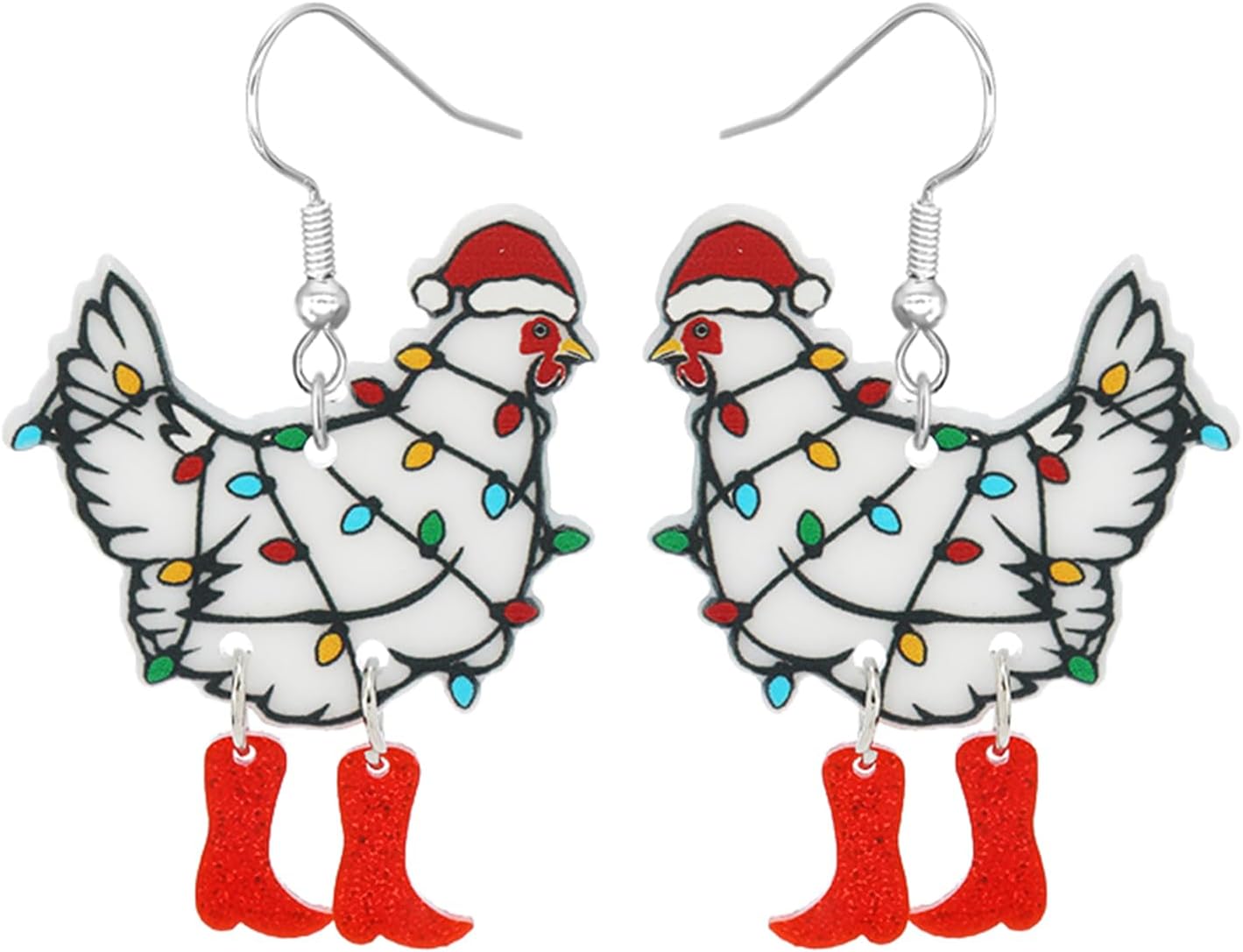 Christmas Earrings for Women Cute Funny Acrylic Christmas Santa Claus Tree Cat Dinosaur Earrings Xmas New Year Party Holiday Earring - 我的商店我的商店我的商店