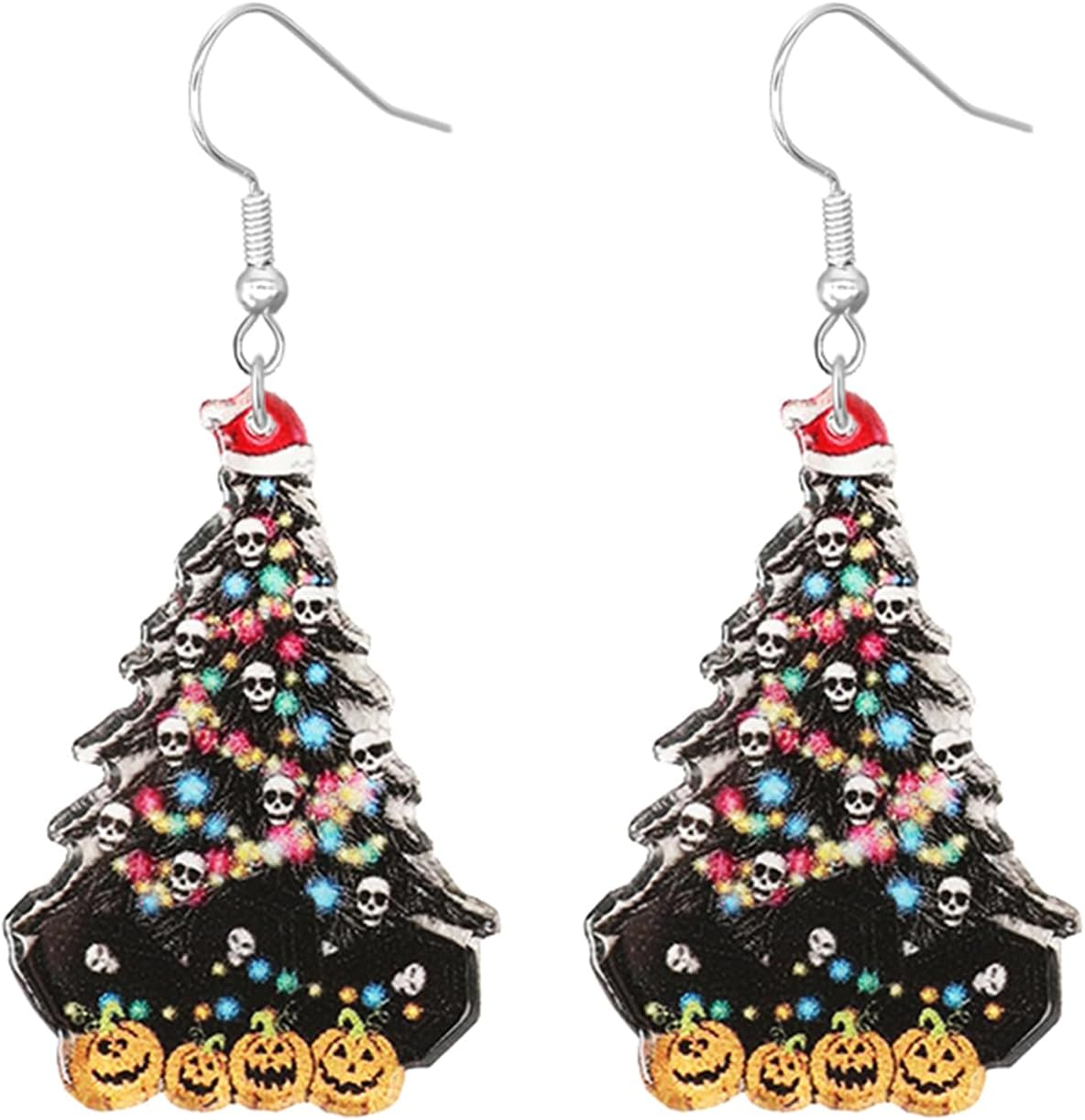 Christmas Earrings for Women Cute Funny Acrylic Christmas Santa Claus Tree Cat Dinosaur Earrings Xmas New Year Party Holiday Earring - 我的商店我的商店我的商店