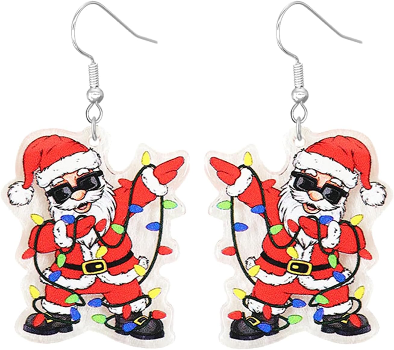 Christmas Earrings for Women Cute Funny Acrylic Christmas Santa Claus Tree Cat Dinosaur Earrings Xmas New Year Party Holiday Earring - 我的商店我的商店我的商店