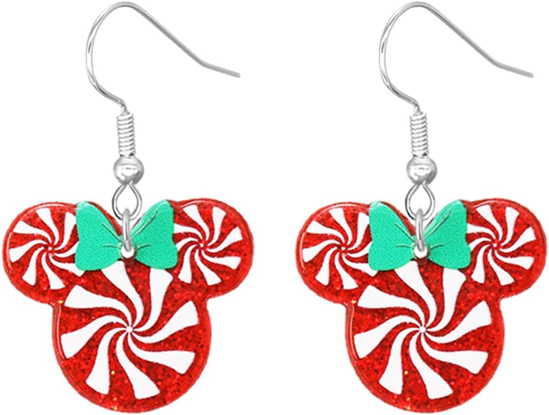 Christmas Earrings for Women Cute Funny Acrylic Christmas Santa Claus Tree Cat Dinosaur Earrings Xmas New Year Party Holiday Earring - 我的商店我的商店我的商店