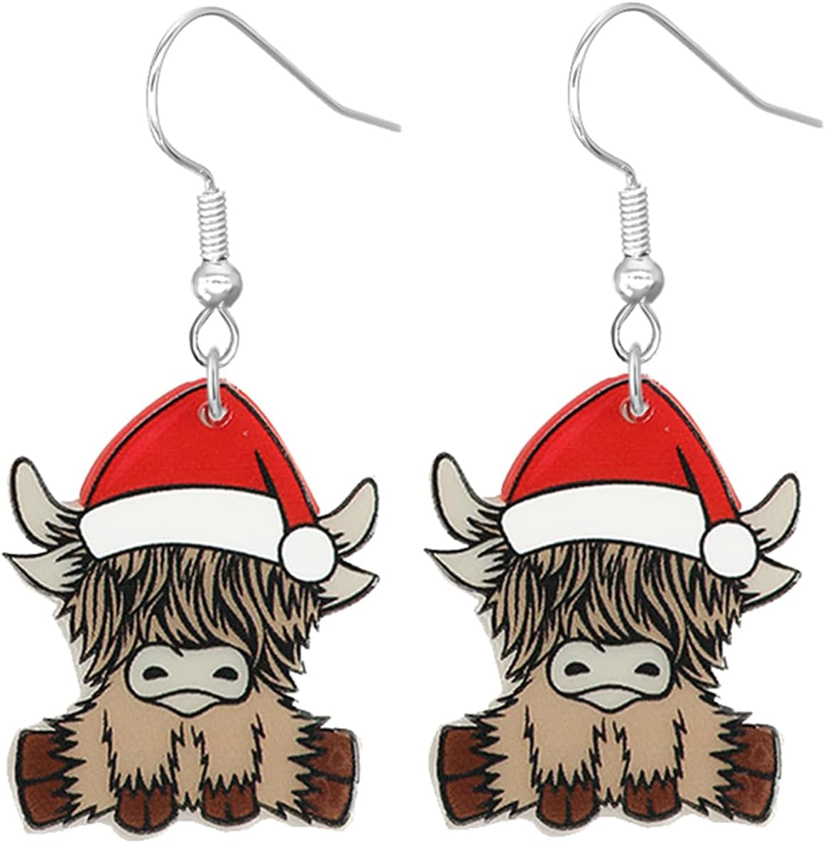 Christmas Earrings for Women Cute Funny Acrylic Christmas Santa Claus Tree Cat Dinosaur Earrings Xmas New Year Party Holiday Earring - 我的商店我的商店我的商店