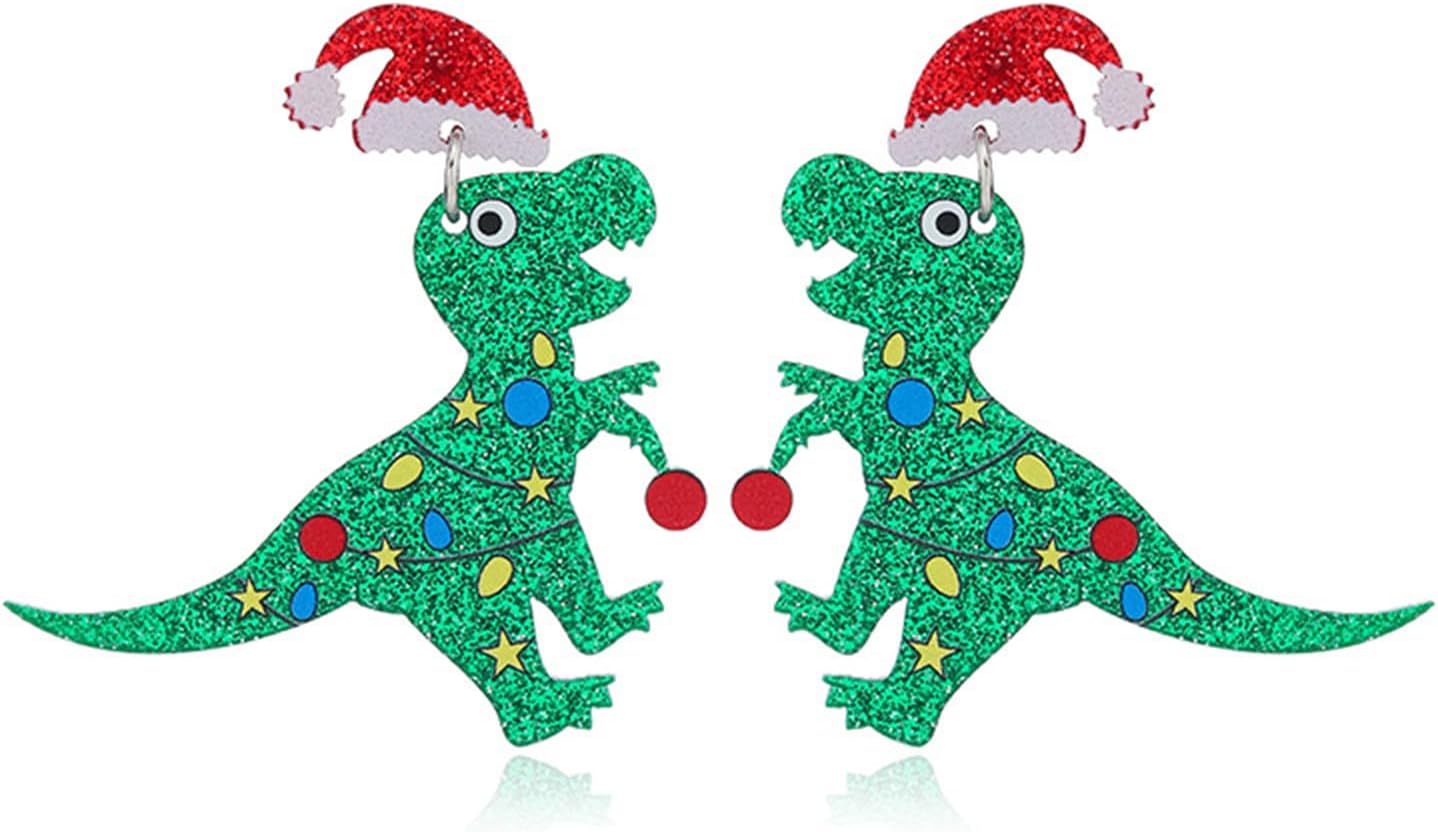 Christmas Earrings for Women Cute Handmade Acrylic Lightweight Colorful Christmas Gingerbread Man Candy Cane Tree Cake Jingle Bell Santa Claus Reindeer Dangle Drop Holiday Earrings Xmas Merry Christmas Jewelry Gifts - 我的商店我的商店我的商店