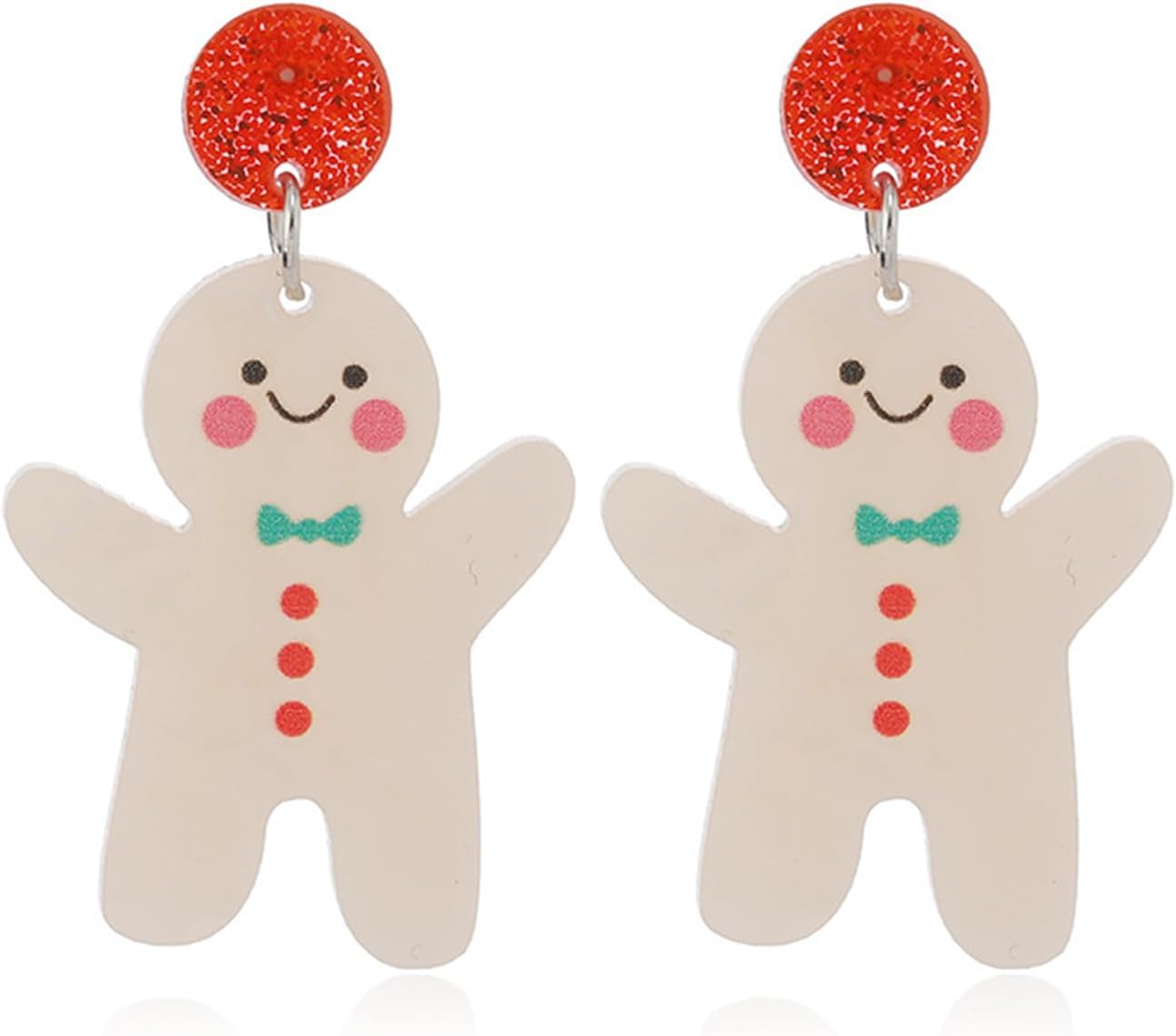 Christmas Earrings for Women Cute Handmade Acrylic Lightweight Colorful Christmas Gingerbread Man Candy Cane Tree Cake Jingle Bell Santa Claus Reindeer Dangle Drop Holiday Earrings Xmas Merry Christmas Jewelry Gifts - 我的商店我的商店我的商店