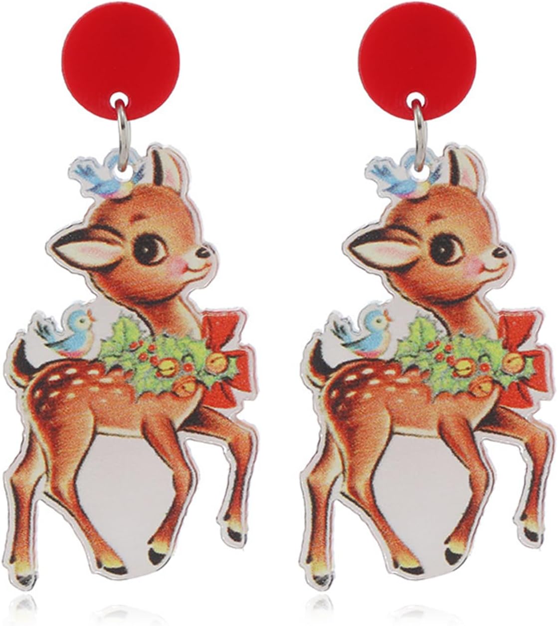 Christmas Earrings for Women Cute Handmade Acrylic Lightweight Colorful Christmas Gingerbread Man Candy Cane Tree Cake Jingle Bell Santa Claus Reindeer Dangle Drop Holiday Earrings Xmas Merry Christmas Jewelry Gifts - 我的商店我的商店我的商店