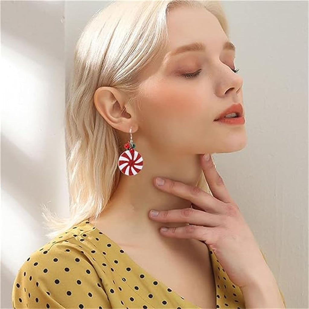 Christmas Earrings for Women Cute Handmade Acrylic Lightweight Colorful Christmas Gingerbread Man Candy Cane Tree Cake Jingle Bell Santa Claus Reindeer Dangle Drop Holiday Earrings Xmas Merry Christmas Jewelry Gifts - 我的商店我的商店我的商店