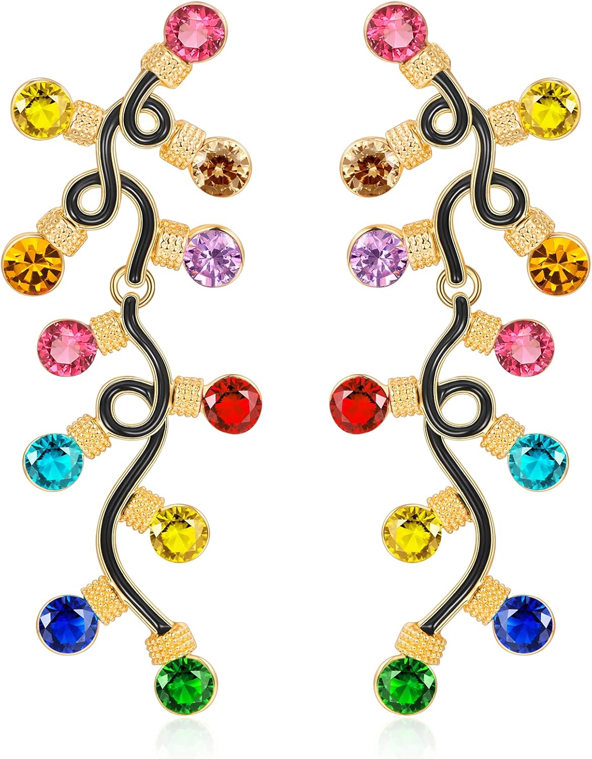 Christmas Earrings for Women Cute Reindeer Earrings Colorful Light Bulb Xmas Earrings Christmas Tree Earrings Gingerbread Deer Garland Bow Earrings Holiday Jewelry - 我的商店我的商店我的商店