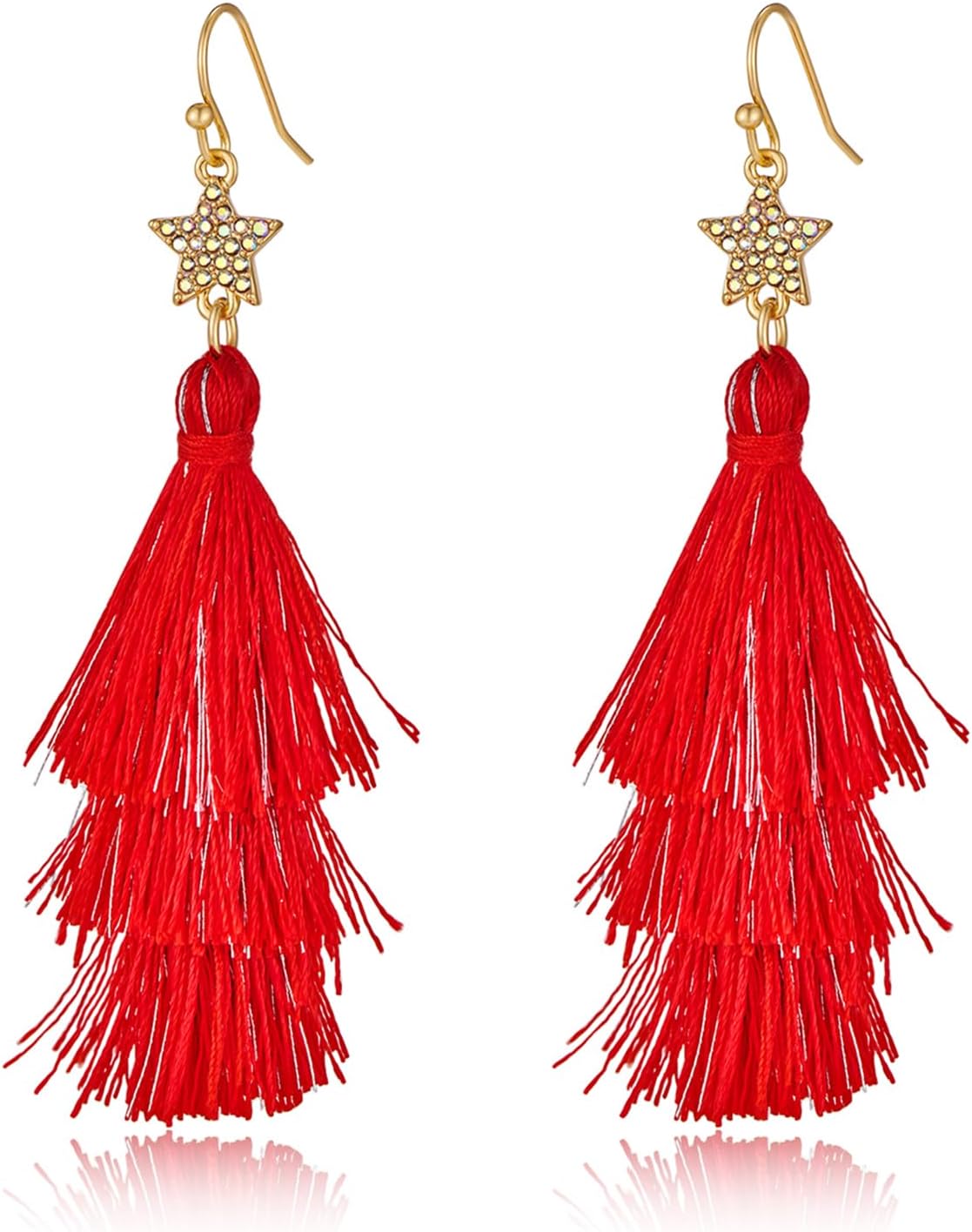 Christmas Earrings for Women Cute Reindeer Earrings Colorful Light Bulb Xmas Earrings Christmas Tree Earrings Gingerbread Deer Garland Bow Earrings Holiday Jewelry - 我的商店我的商店我的商店