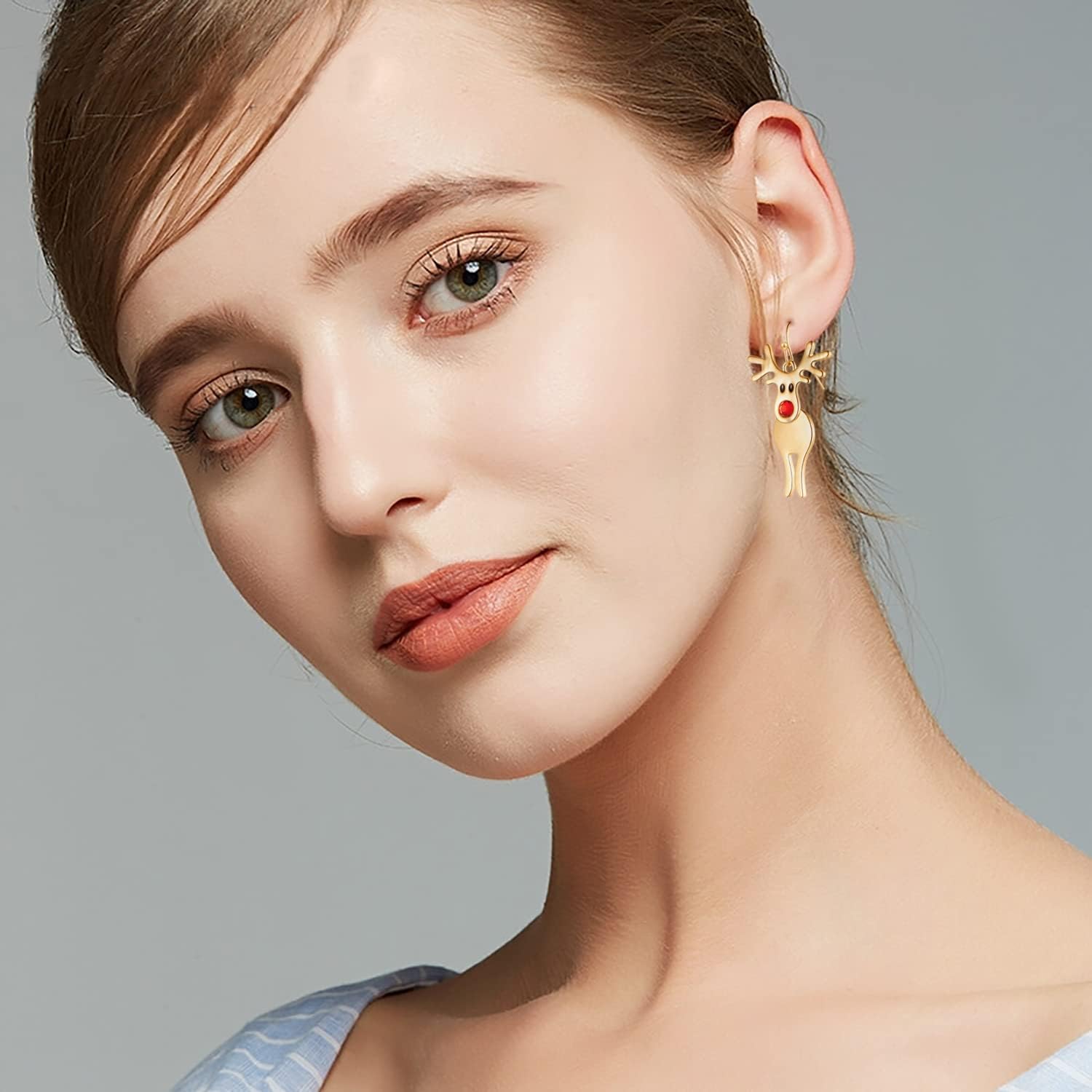 Christmas Earrings for Women Cute Reindeer Earrings Colorful Light Bulb Xmas Earrings Christmas Tree Earrings Gingerbread Deer Garland Bow Earrings Holiday Jewelry - 我的商店我的商店我的商店