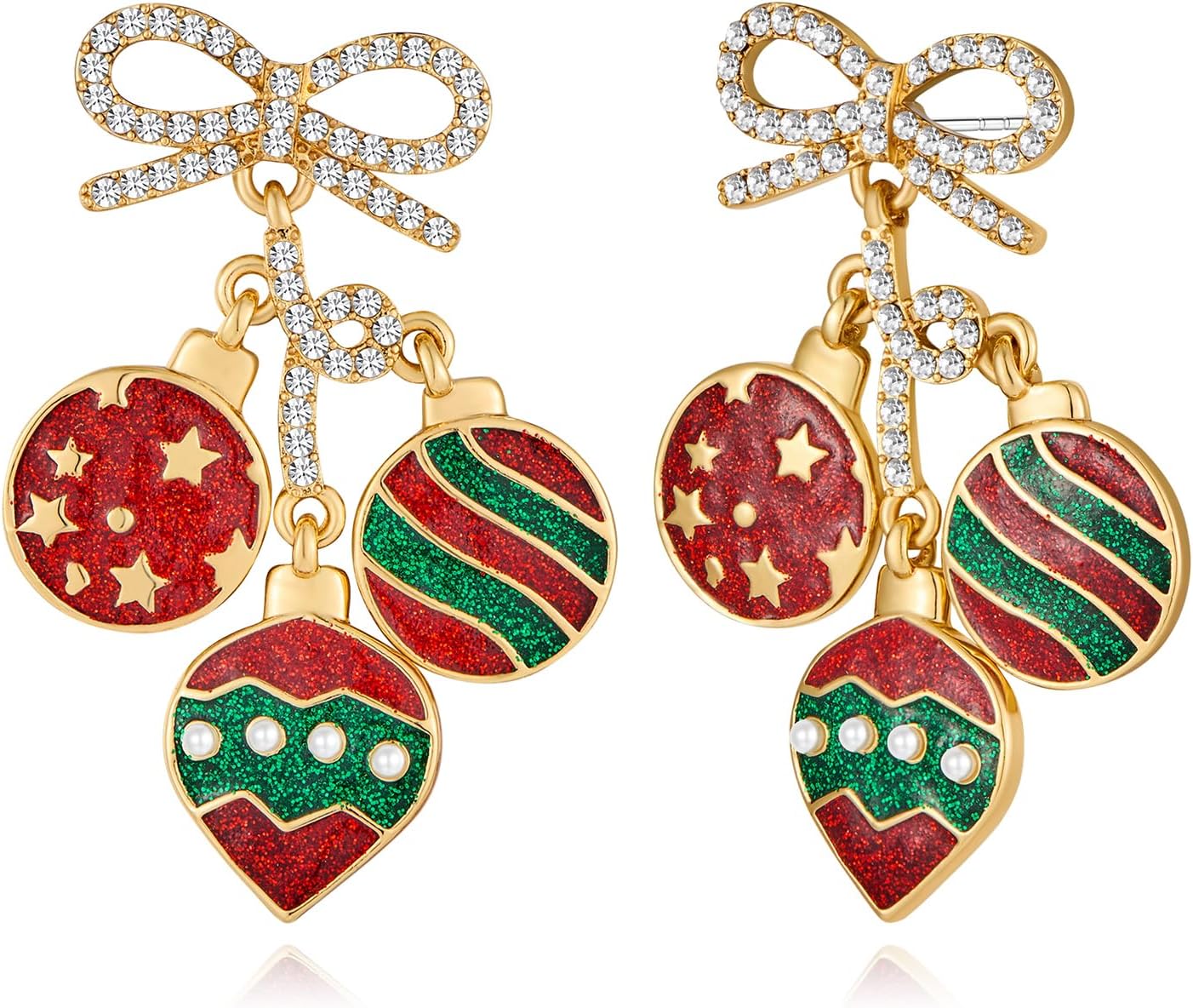 Christmas Earrings for Women Cute Reindeer Earrings Colorful Light Bulb Xmas Earrings Christmas Tree Earrings Gingerbread Deer Garland Bow Earrings Holiday Jewelry - 我的商店我的商店我的商店