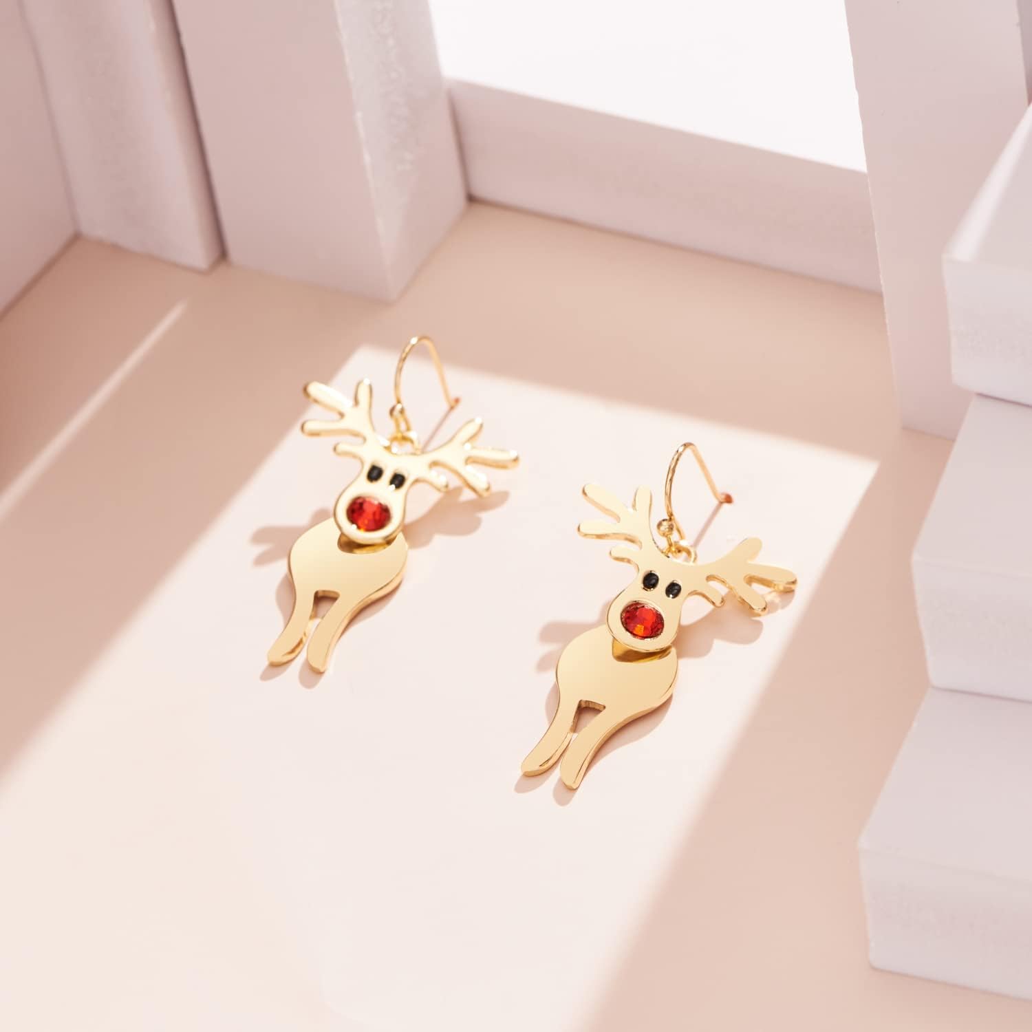Christmas Earrings for Women Cute Reindeer Earrings Colorful Light Bulb Xmas Earrings Christmas Tree Earrings Gingerbread Deer Garland Bow Earrings Holiday Jewelry - 我的商店我的商店我的商店