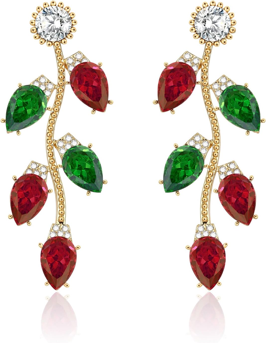 Christmas Earrings for Women Cute Reindeer Earrings Colorful Light Bulb Xmas Earrings Christmas Tree Earrings Gingerbread Deer Garland Bow Earrings Holiday Jewelry - 我的商店我的商店我的商店