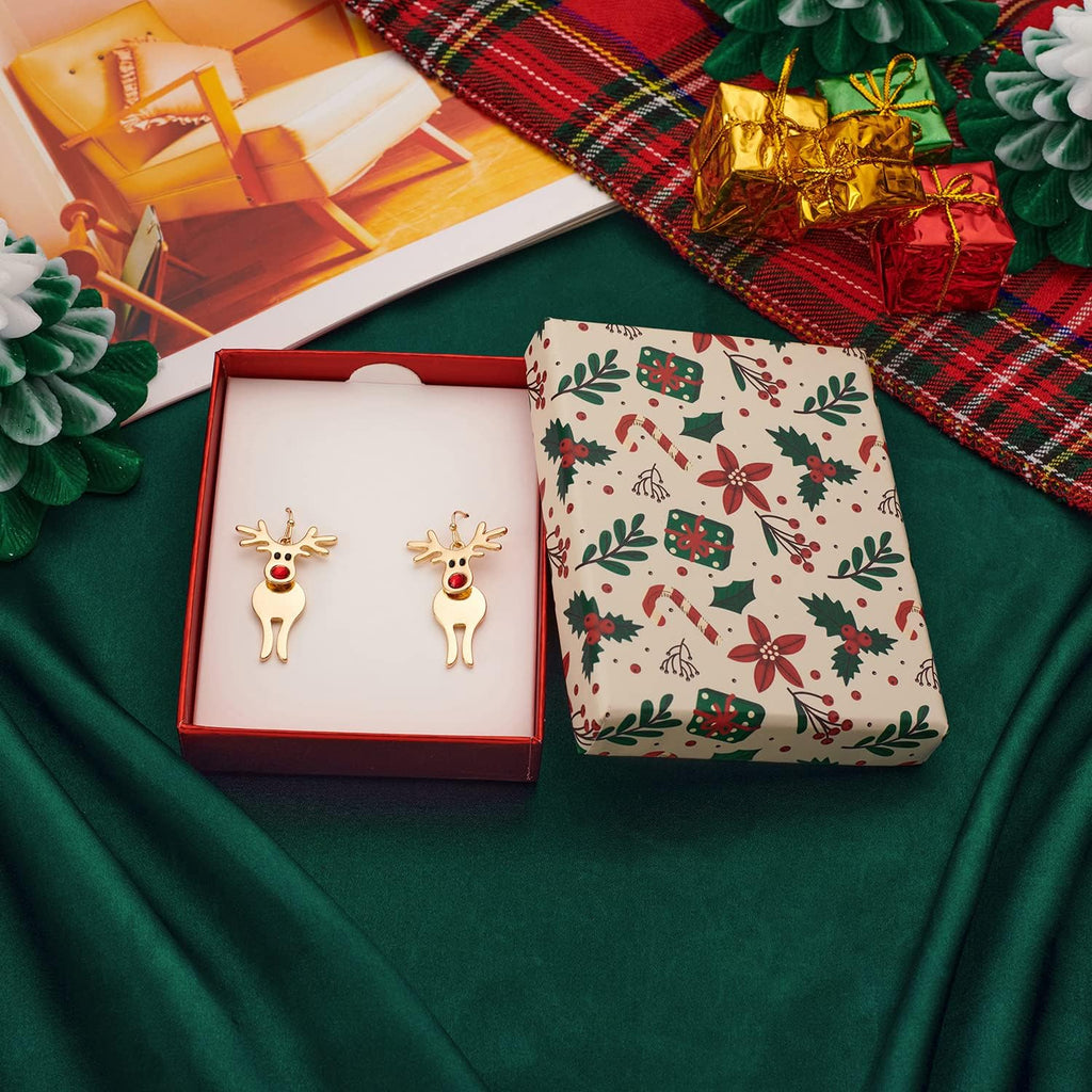 Christmas Earrings for Women Cute Reindeer Earrings Colorful Light Bulb Xmas Earrings Christmas Tree Earrings Gingerbread Deer Garland Bow Earrings Holiday Jewelry - 我的商店我的商店我的商店