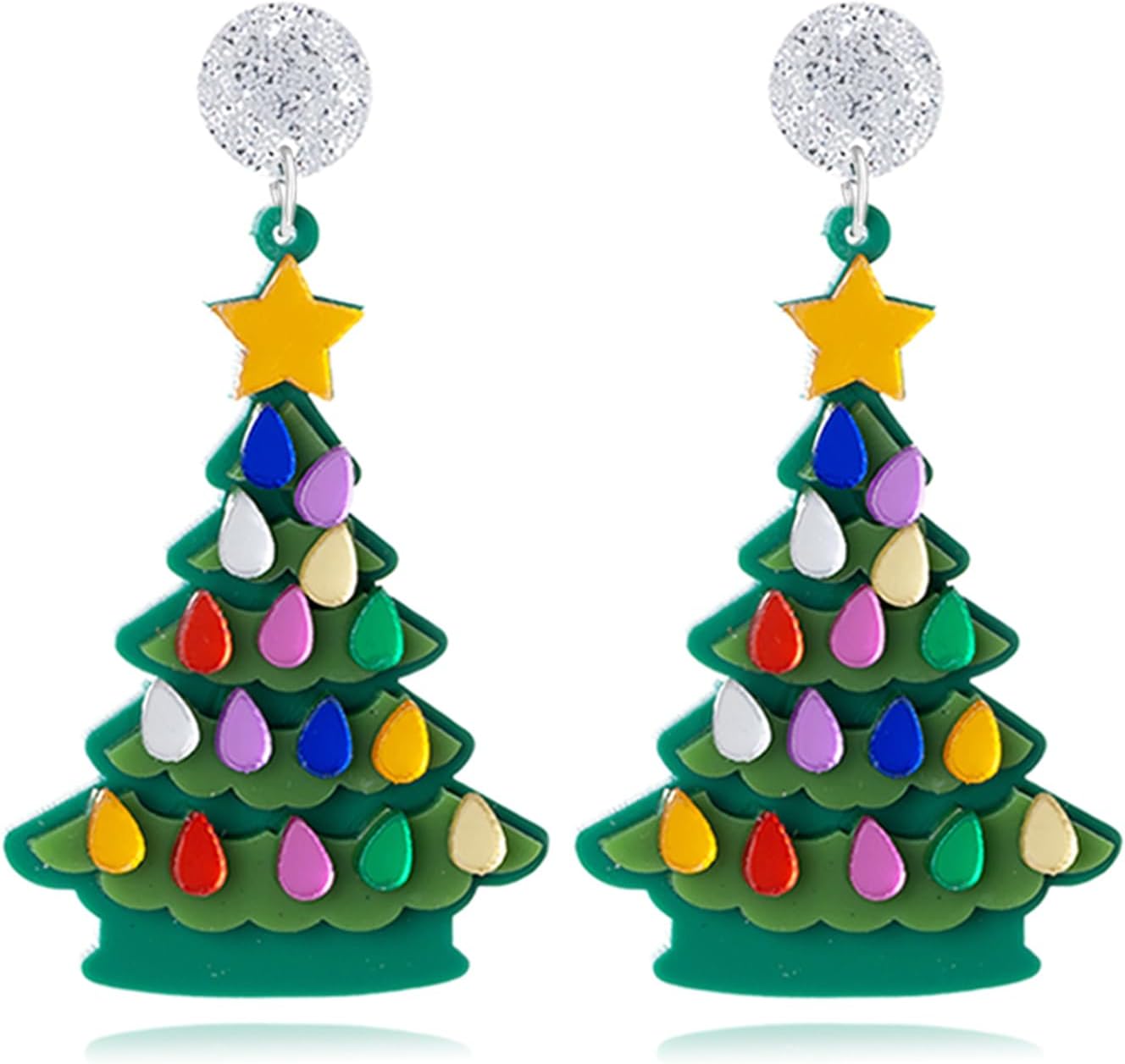 Christmas Earrings for Women Cute Sweet Reindeer Jingle Bell Bow Candy Cane Earrings Colourful Snowflake Christmas Tree Earrings Christmas Holiday Jewelry - 我的商店我的商店我的商店