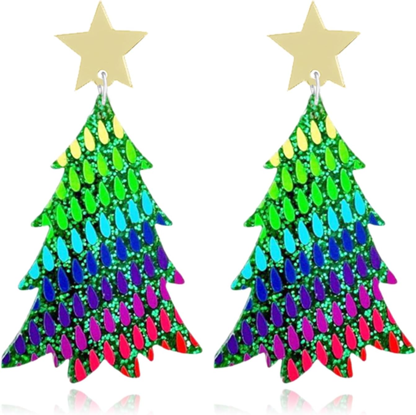 Christmas Earrings for Women Cute Sweet Reindeer Jingle Bell Bow Candy Cane Earrings Colourful Snowflake Christmas Tree Earrings Christmas Holiday Jewelry - 我的商店我的商店我的商店