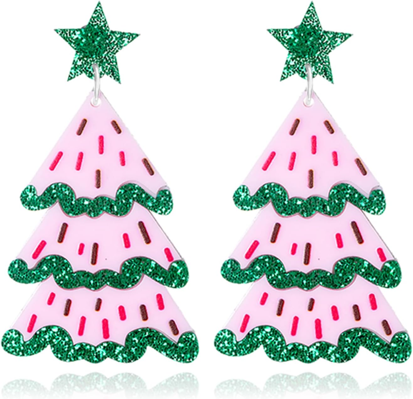 Christmas Earrings for Women Cute Sweet Reindeer Jingle Bell Bow Candy Cane Earrings Colourful Snowflake Christmas Tree Earrings Christmas Holiday Jewelry - 我的商店我的商店我的商店