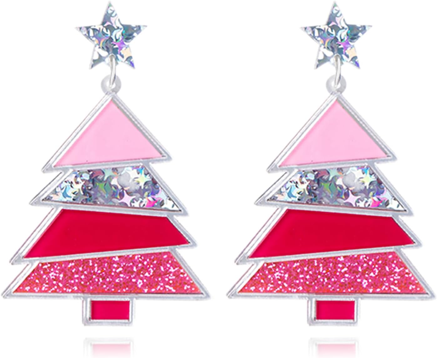 Christmas Earrings for Women Cute Sweet Reindeer Jingle Bell Bow Candy Cane Earrings Colourful Snowflake Christmas Tree Earrings Christmas Holiday Jewelry - 我的商店我的商店我的商店