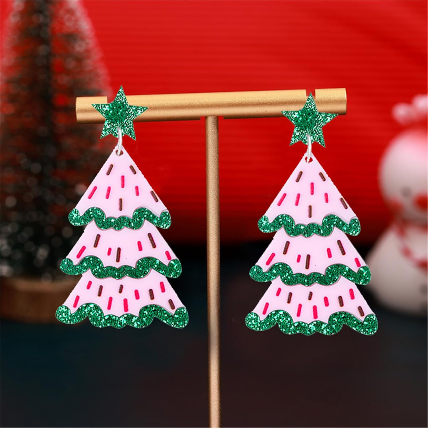 Christmas Earrings for Women Cute Sweet Reindeer Jingle Bell Bow Candy Cane Earrings Colourful Snowflake Christmas Tree Earrings Christmas Holiday Jewelry - 我的商店我的商店我的商店
