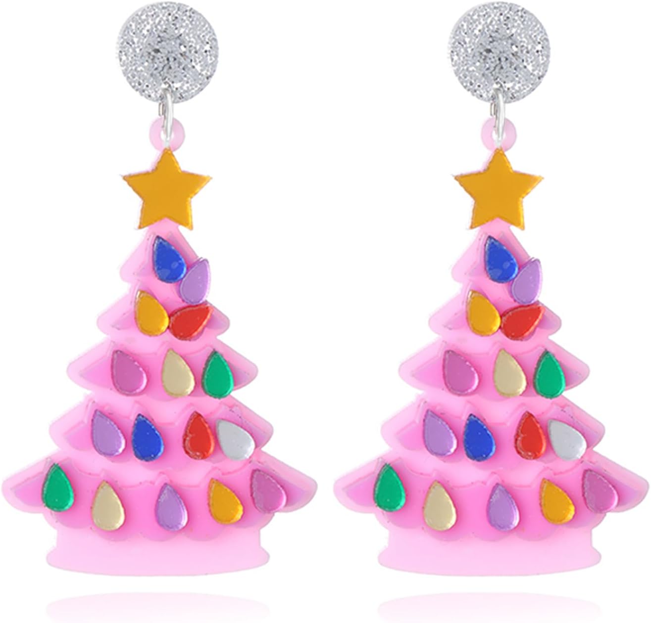 Christmas Earrings for Women Cute Sweet Reindeer Jingle Bell Bow Candy Cane Earrings Colourful Snowflake Christmas Tree Earrings Christmas Holiday Jewelry - 我的商店我的商店我的商店