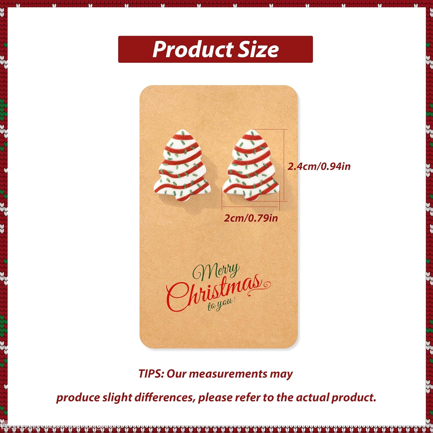 Christmas Earrings for Women Cute Xmas Tree Cake Earrings Holiday Jewelry Stocking Stuffers 2025 Christmas Outfits Gifts for Women - QIAO Crystal我的商店QIAO Crystal