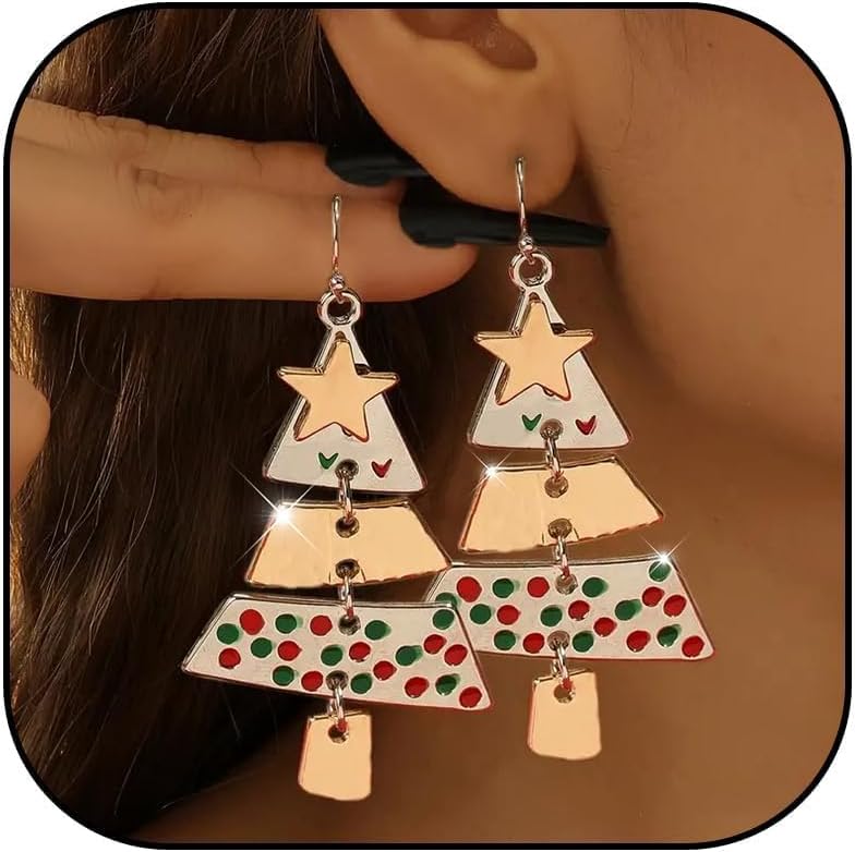 Christmas Earrings for Women Cute Xmas Tree Cake Earrings Holiday Jewelry Stocking Stuffers 2025 Christmas Outfits Gifts for Women - QIAO Crystal我的商店QIAO Crystal