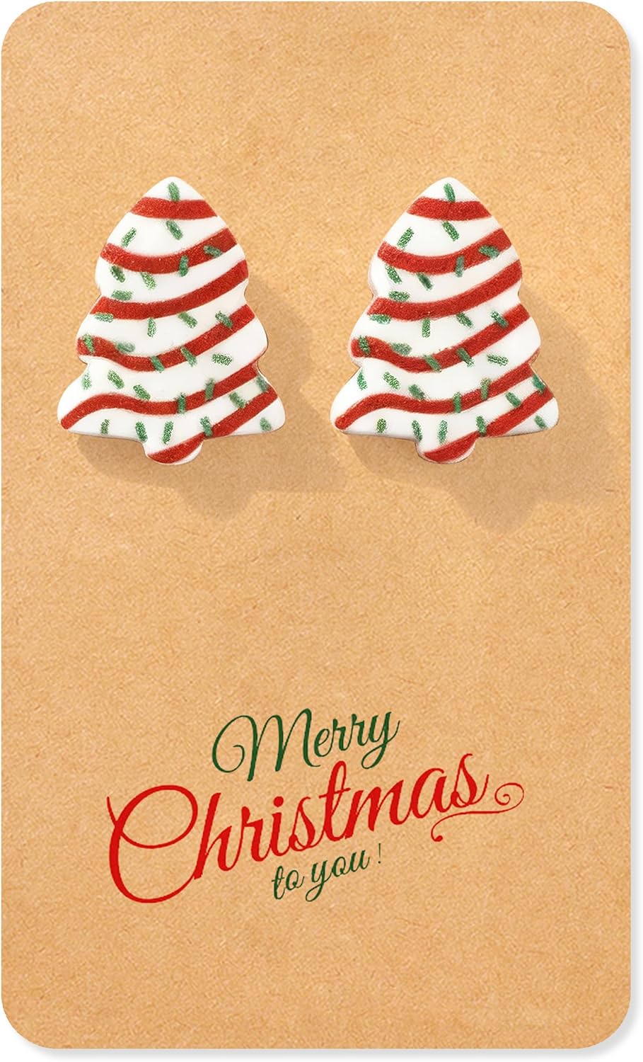 Christmas Earrings for Women Cute Xmas Tree Cake Earrings Holiday Jewelry Stocking Stuffers 2025 Christmas Outfits Gifts for Women - QIAO Crystal我的商店QIAO Crystal