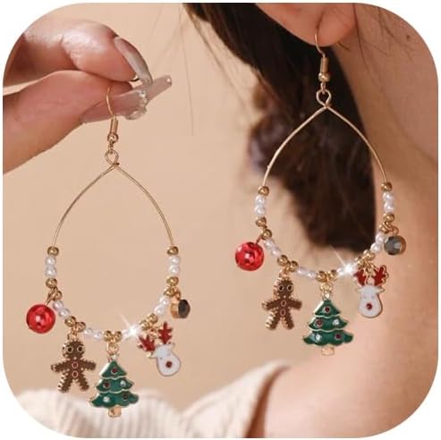 Christmas Earrings for Women Cute Xmas Tree Cake Earrings Holiday Jewelry Stocking Stuffers 2025 Christmas Outfits Gifts for Women - QIAO Crystal我的商店QIAO Crystal