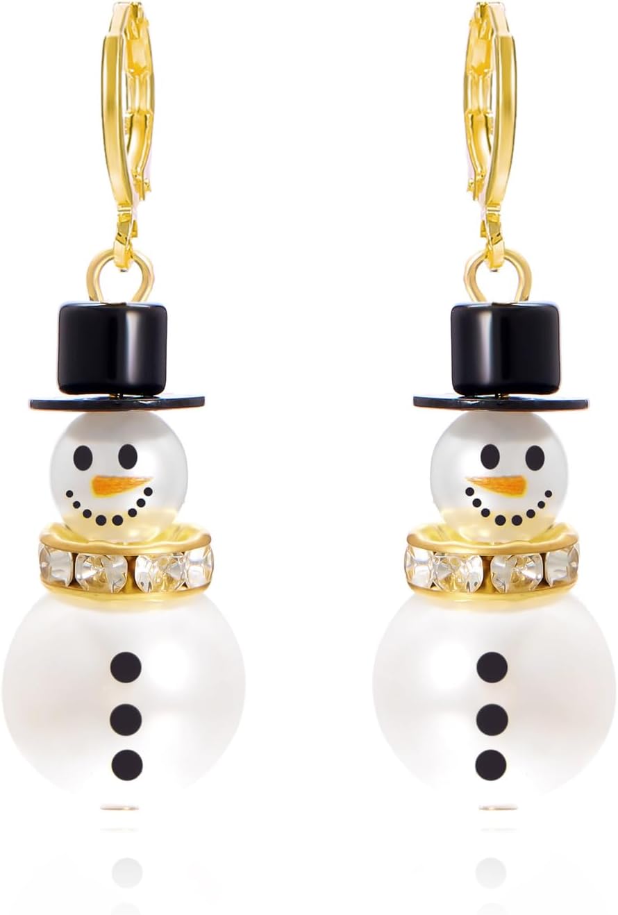 Christmas Earrings for Women Dainty Santa Hat Snowman Snowflake Drop Dangle Earrings Crystal Festival Holiday Christmas Jewelry - 我的商店我的商店我的商店