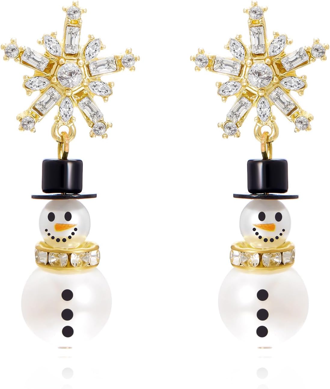 Christmas Earrings for Women Dainty Santa Hat Snowman Snowflake Drop Dangle Earrings Crystal Festival Holiday Christmas Jewelry - 我的商店我的商店我的商店