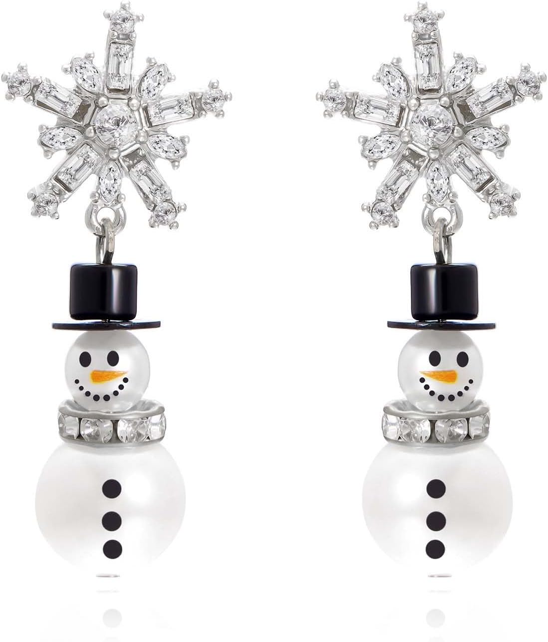 Christmas Earrings for Women Dainty Santa Hat Snowman Snowflake Drop Dangle Earrings Crystal Festival Holiday Christmas Jewelry - 我的商店我的商店我的商店