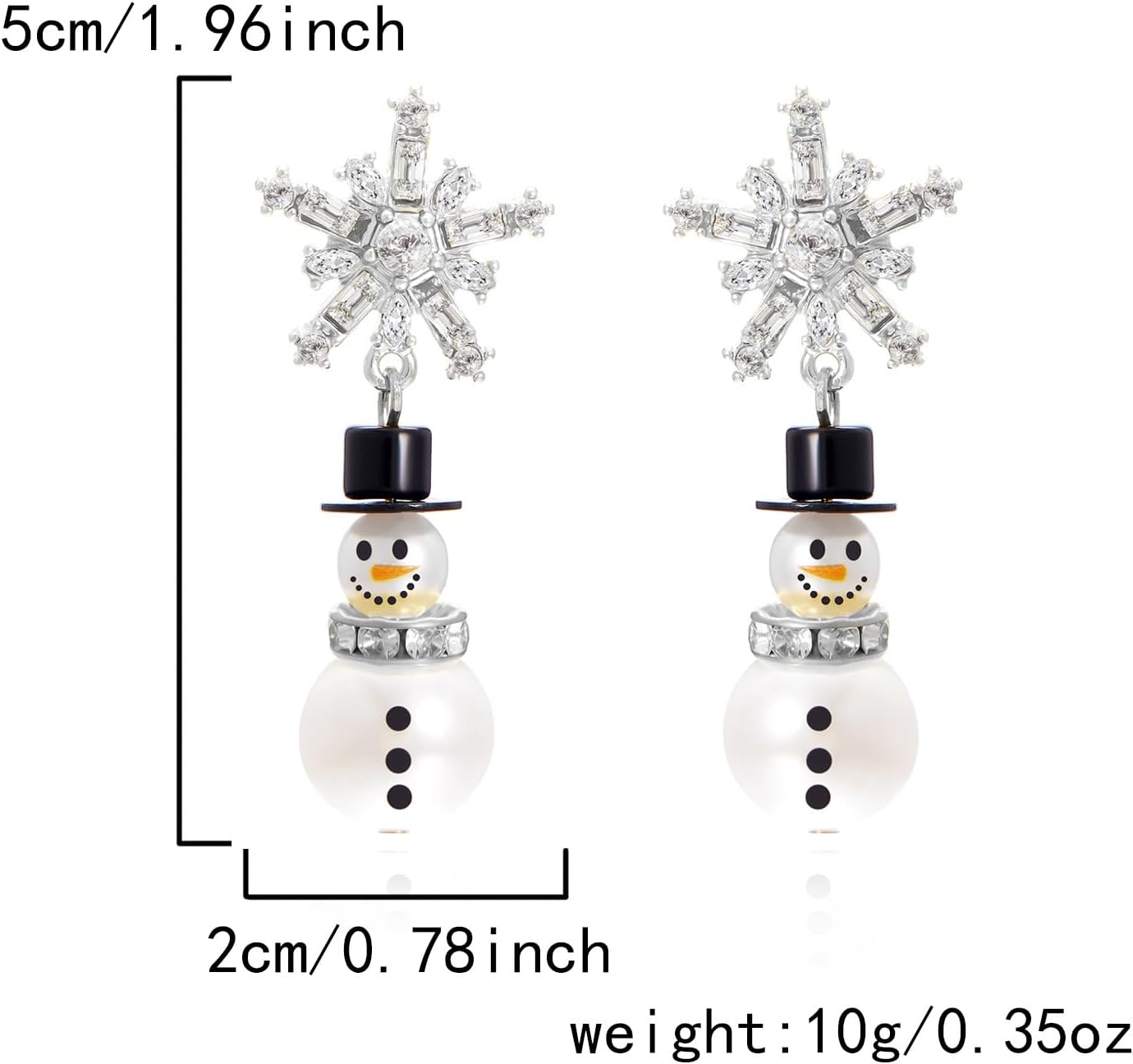 Christmas Earrings for Women Dainty Santa Hat Snowman Snowflake Drop Dangle Earrings Crystal Festival Holiday Christmas Jewelry - 我的商店我的商店我的商店