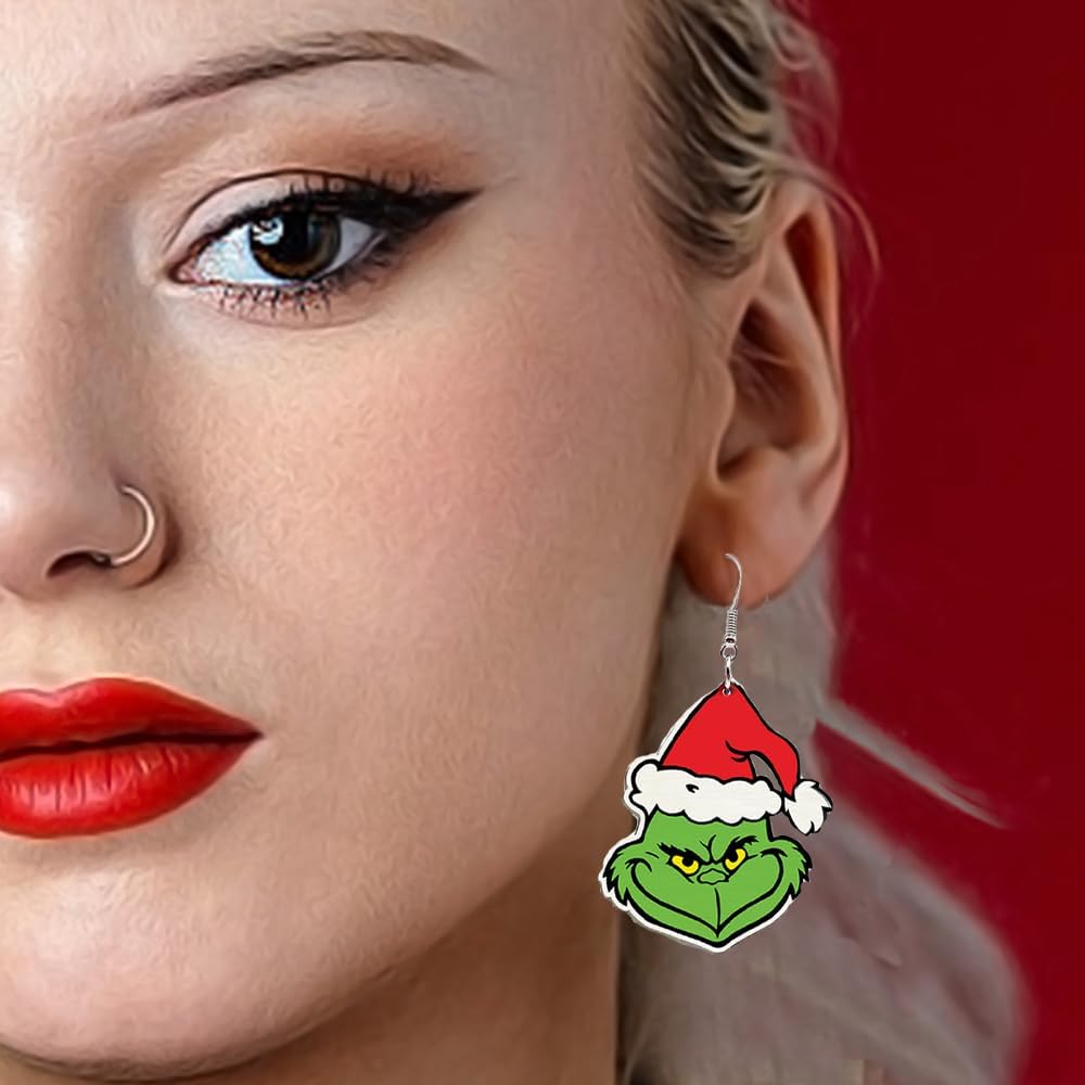 Christmas Earrings for Women Dangle Winter Fall Wood Earrings for Women Christmas Jewelry for Women Teardrop Dangle Earrings Christmas - 我的商店我的商店我的商店