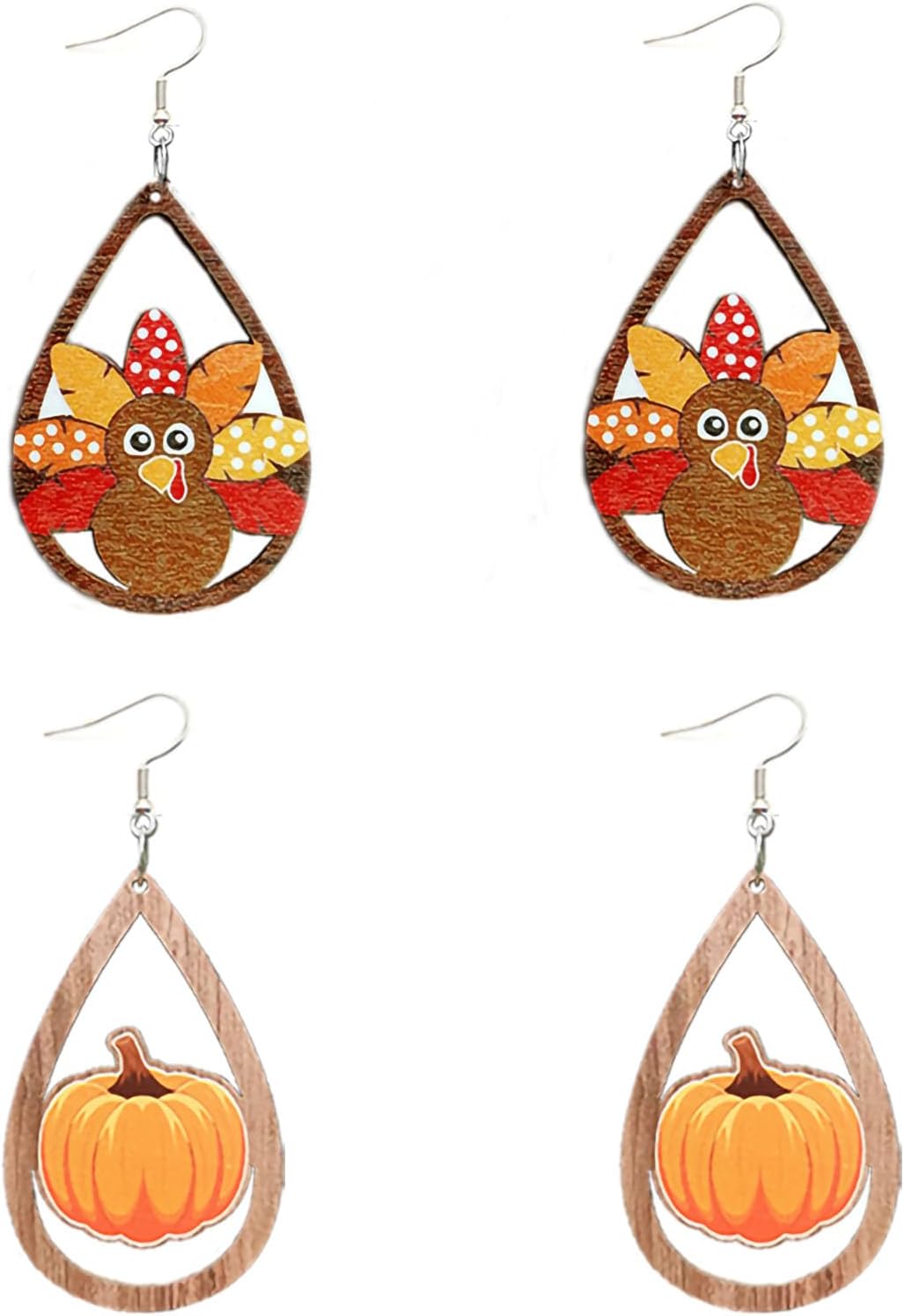 Christmas Earrings for Women Dangle Winter Fall Wood Earrings for Women Christmas Jewelry for Women Teardrop Dangle Earrings Christmas - 我的商店我的商店我的商店