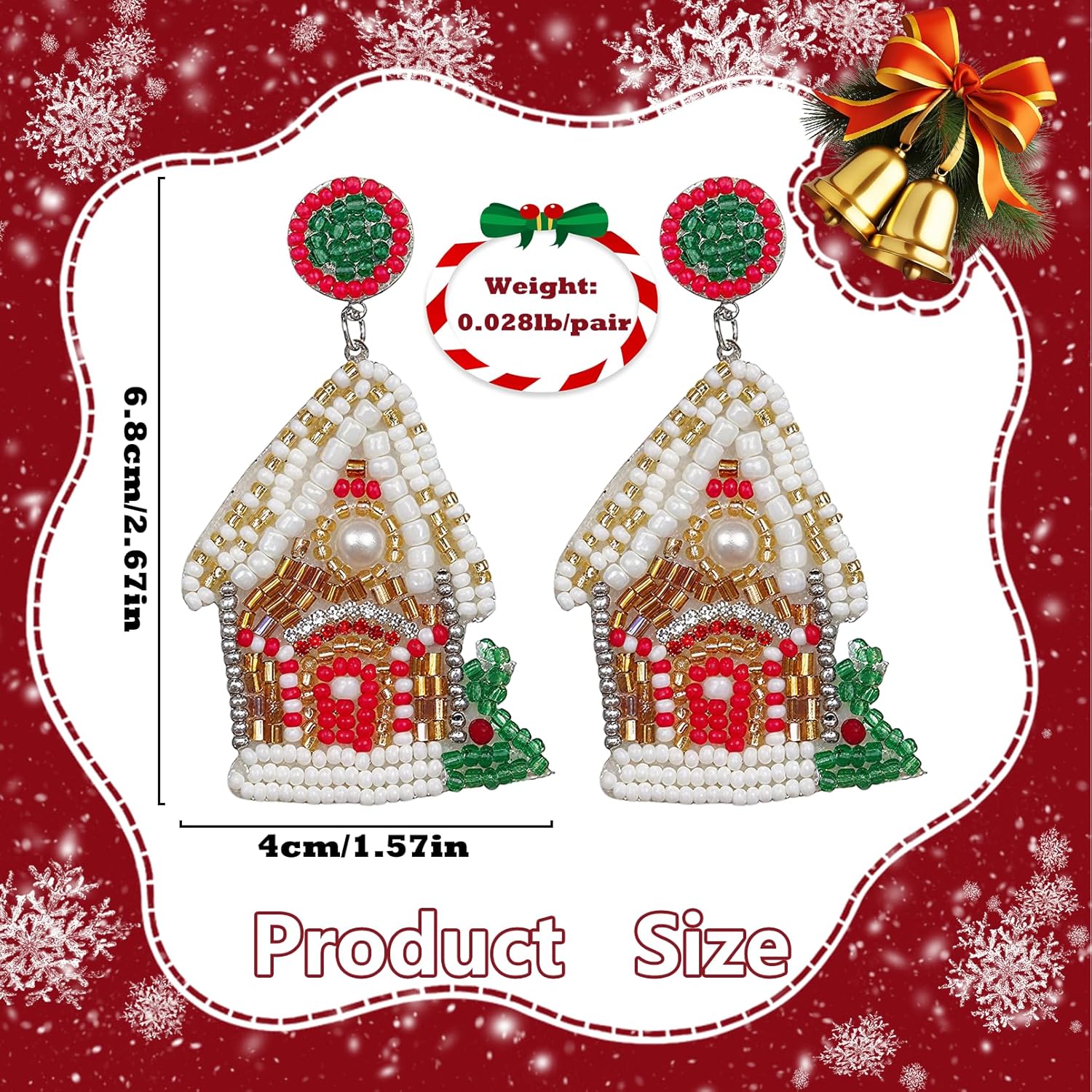 Christmas Earrings For Women, Drop Earrings Holiday Jewerly Festive Decorations Accessories - 我的商店我的商店我的商店