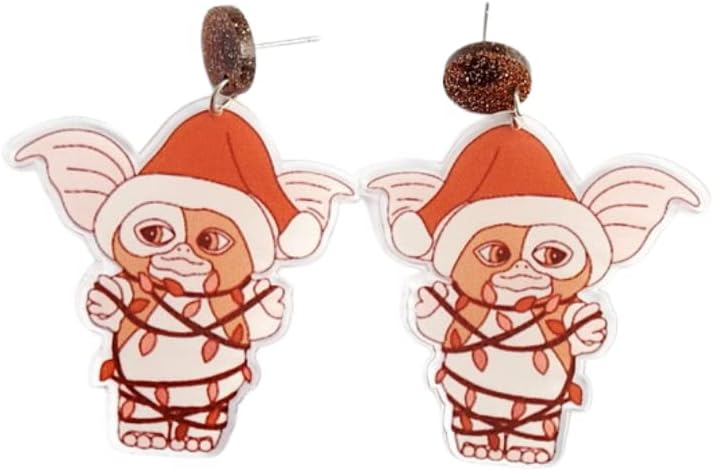 Christmas Earrings for Women Gingerbread Dinosaur Rainbow Earrings Holiday Acrylic Earrings Christmas Jewelry Gift - 我的商店我的商店我的商店