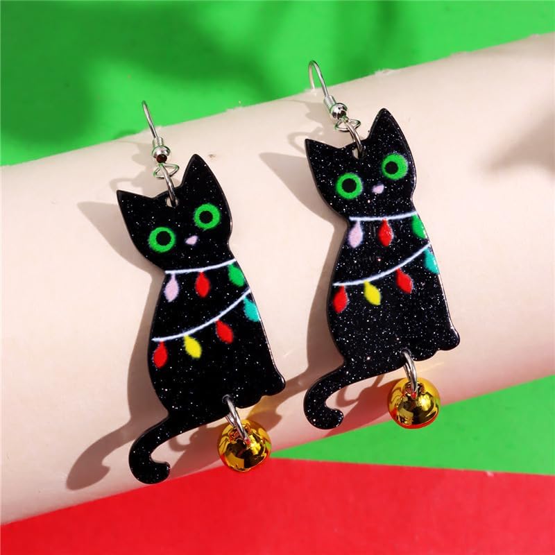Christmas Earrings for Women Gingerbread Dinosaur Rainbow Earrings Holiday Acrylic Earrings Christmas Jewelry Gift - 我的商店我的商店我的商店