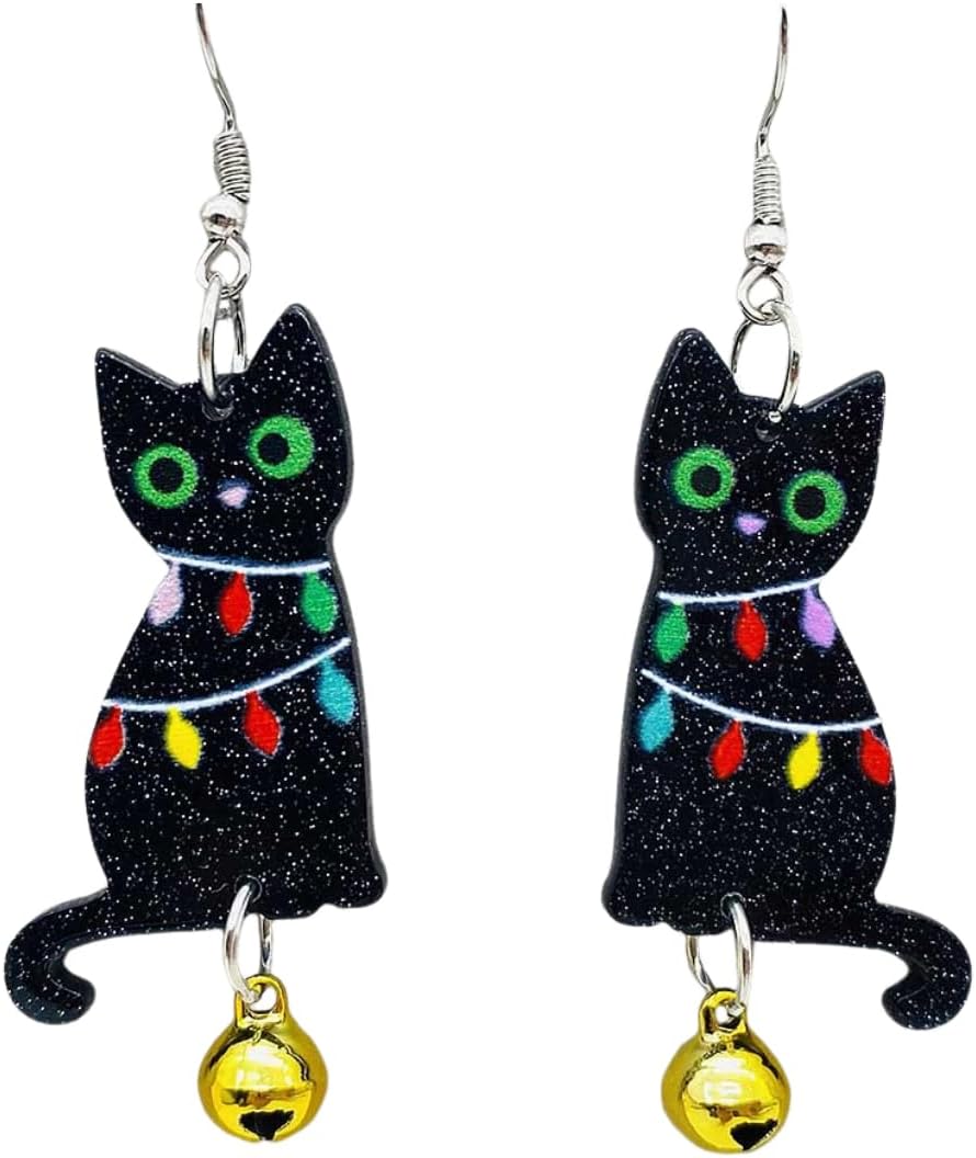 Christmas Earrings for Women Gingerbread Dinosaur Rainbow Earrings Holiday Acrylic Earrings Christmas Jewelry Gift - 我的商店我的商店我的商店