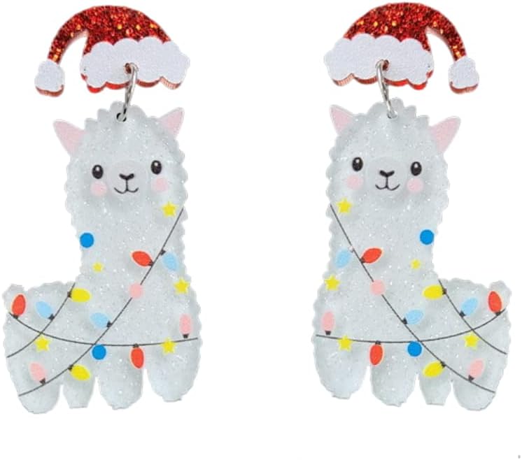 Christmas Earrings for Women Gingerbread Dinosaur Rainbow Earrings Holiday Acrylic Earrings Christmas Jewelry Gift - 我的商店我的商店我的商店