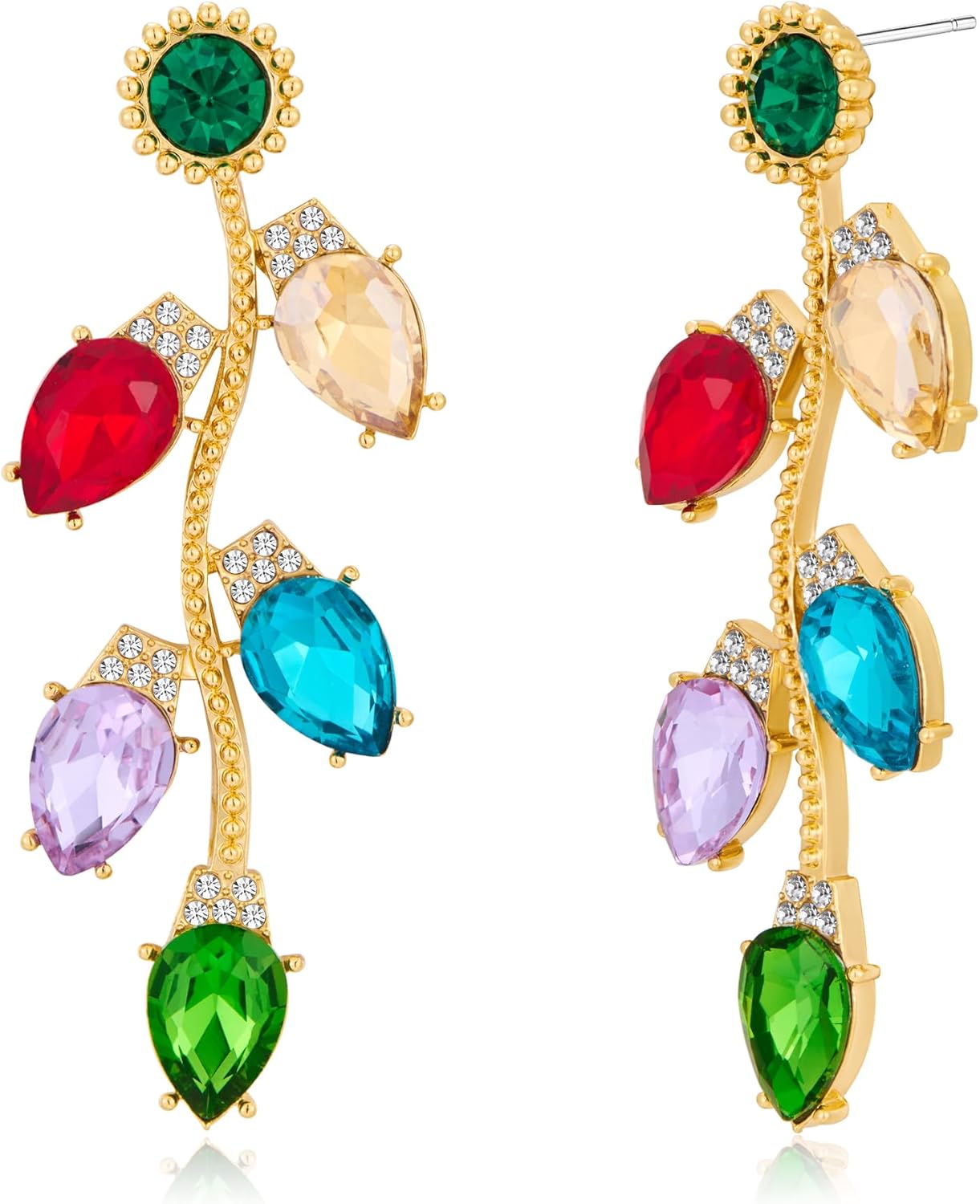 Christmas Earrings for Women - Gingerbread Man, Trees, Bow, Candy, Snowflake, Reindeer & Colorful Light Bulbs Christmas Earrings Holiday Jewelry Gifts - 我的商店我的商店我的商店