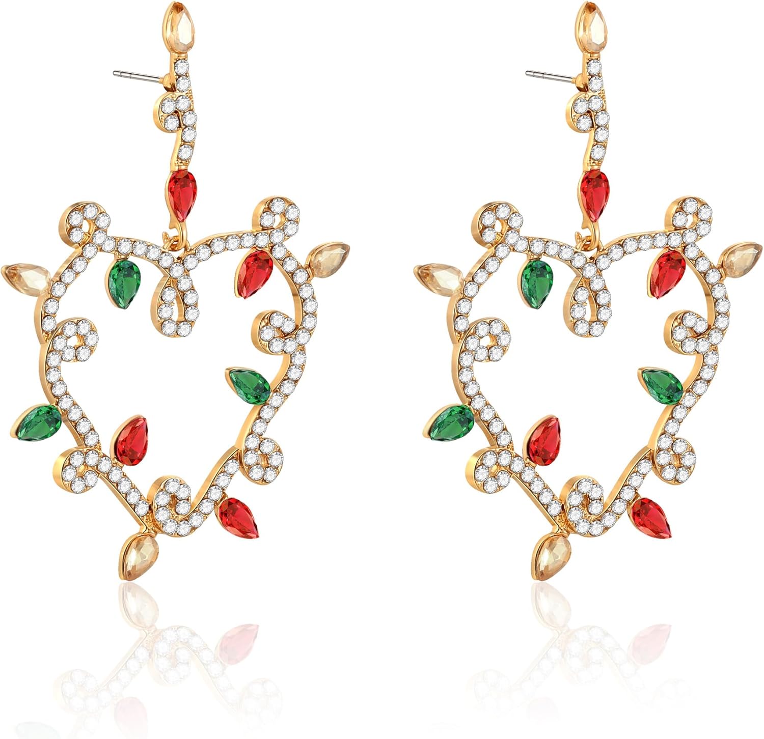 Christmas Earrings for Women - Gingerbread Man, Trees, Bow, Candy, Snowflake, Reindeer & Colorful Light Bulbs Christmas Earrings Holiday Jewelry Gifts - 我的商店我的商店我的商店