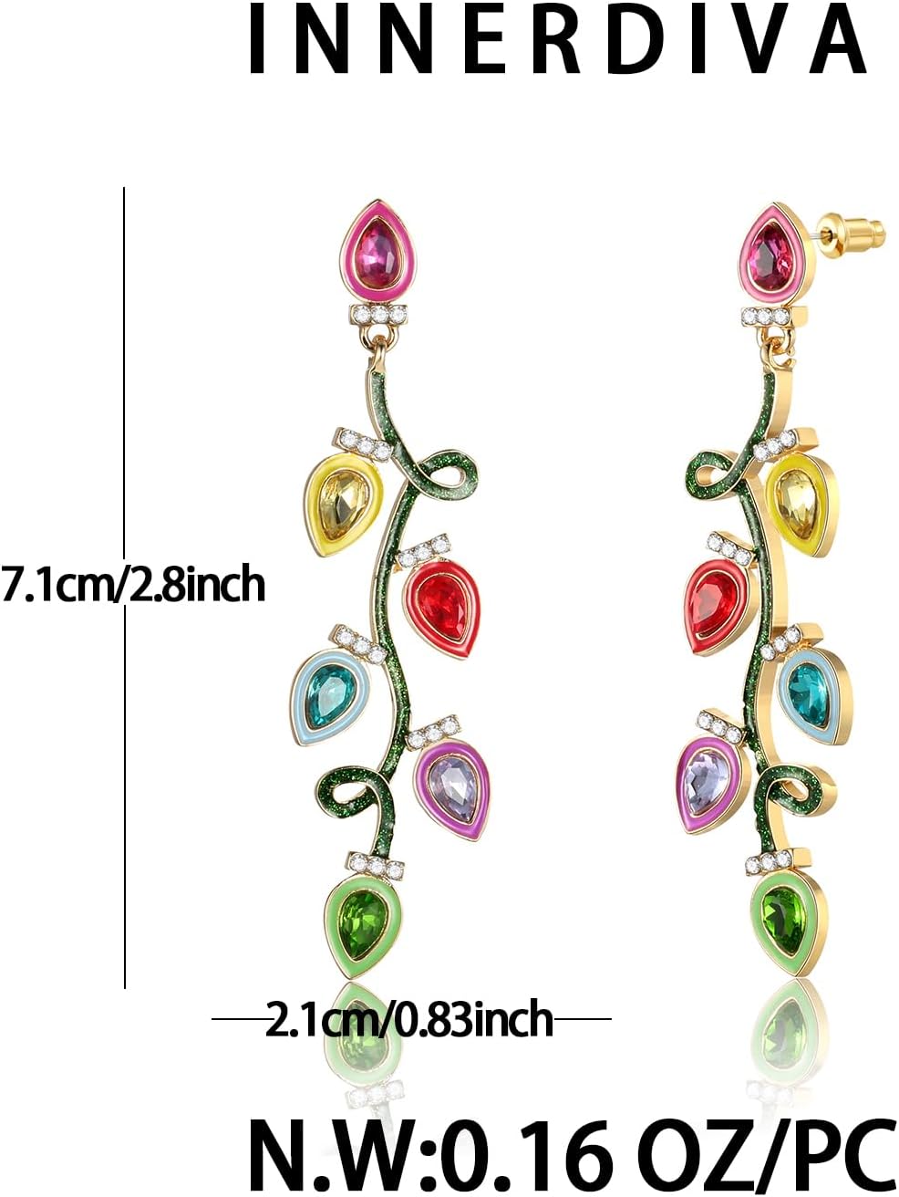 Christmas Earrings for Women - Gingerbread Man, Trees, Bow, Candy, Snowflake, Reindeer & Colorful Light Bulbs Christmas Earrings Holiday Jewelry Gifts - 我的商店我的商店我的商店