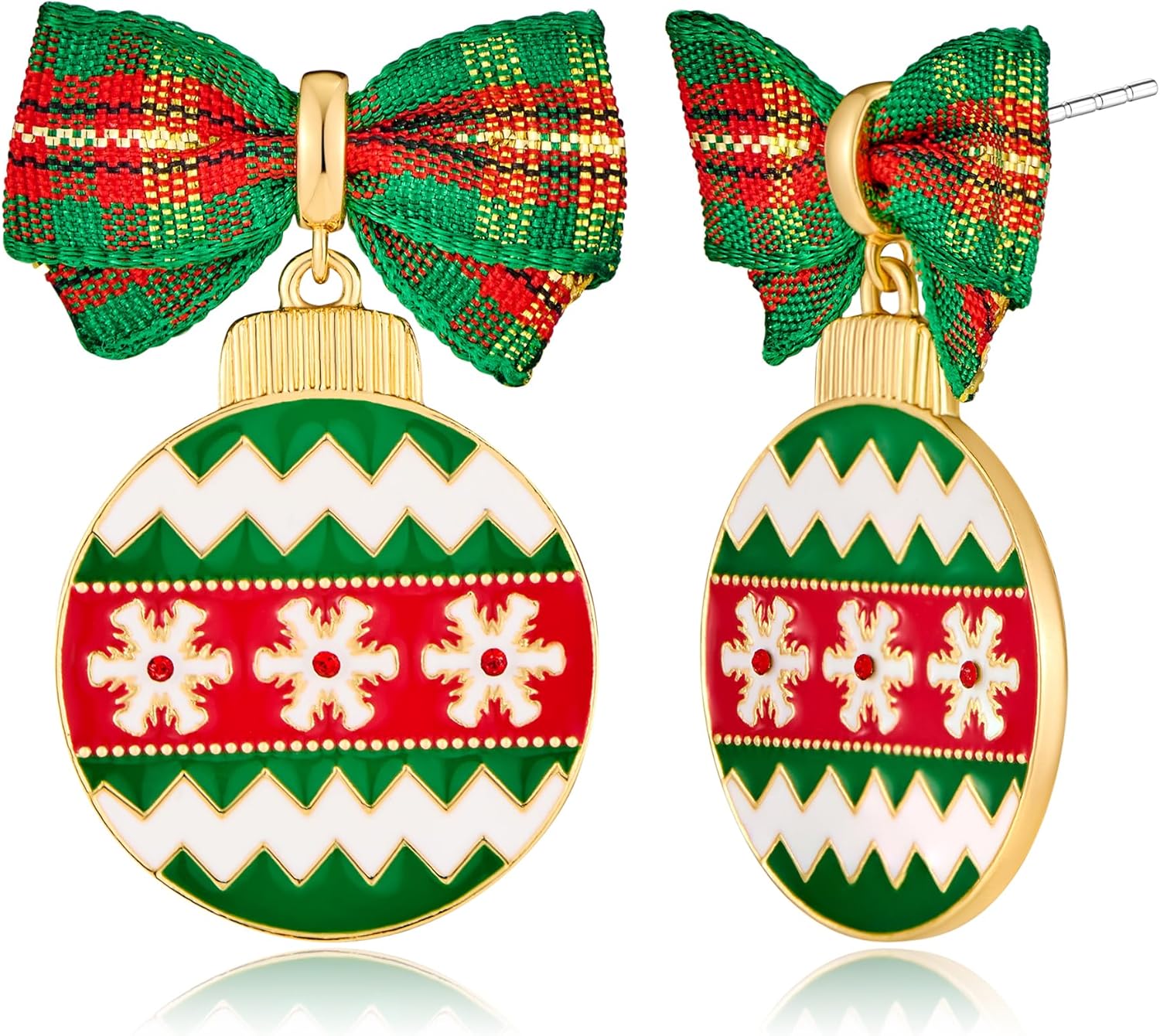 Christmas Earrings for Women - Gingerbread Man, Trees, Bow, Candy, Snowflake, Reindeer & Colorful Light Bulbs Christmas Earrings Holiday Jewelry Gifts - 我的商店我的商店我的商店
