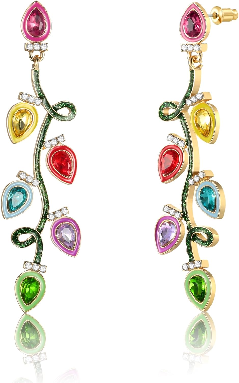 Christmas Earrings for Women - Gingerbread Man, Trees, Bow, Candy, Snowflake, Reindeer & Colorful Light Bulbs Christmas Earrings Holiday Jewelry Gifts - 我的商店我的商店我的商店