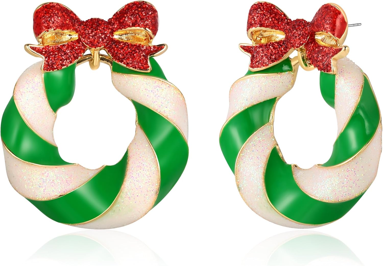 Christmas Earrings for Women - Gingerbread Man, Trees, Bow, Candy, Snowflake, Reindeer & Colorful Light Bulbs Christmas Earrings Holiday Jewelry Gifts - 我的商店我的商店我的商店